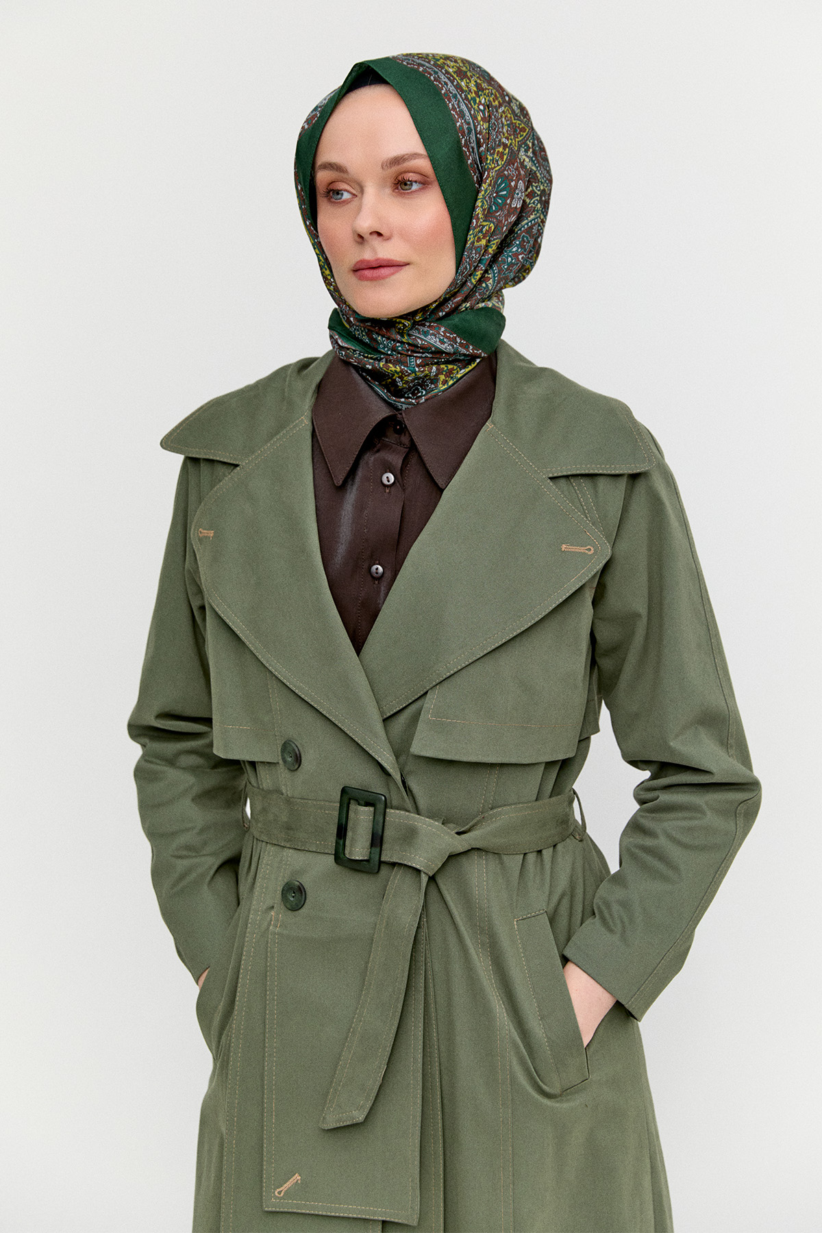 Katmanlı Pamuk Pardesü, Tesettür Giyim