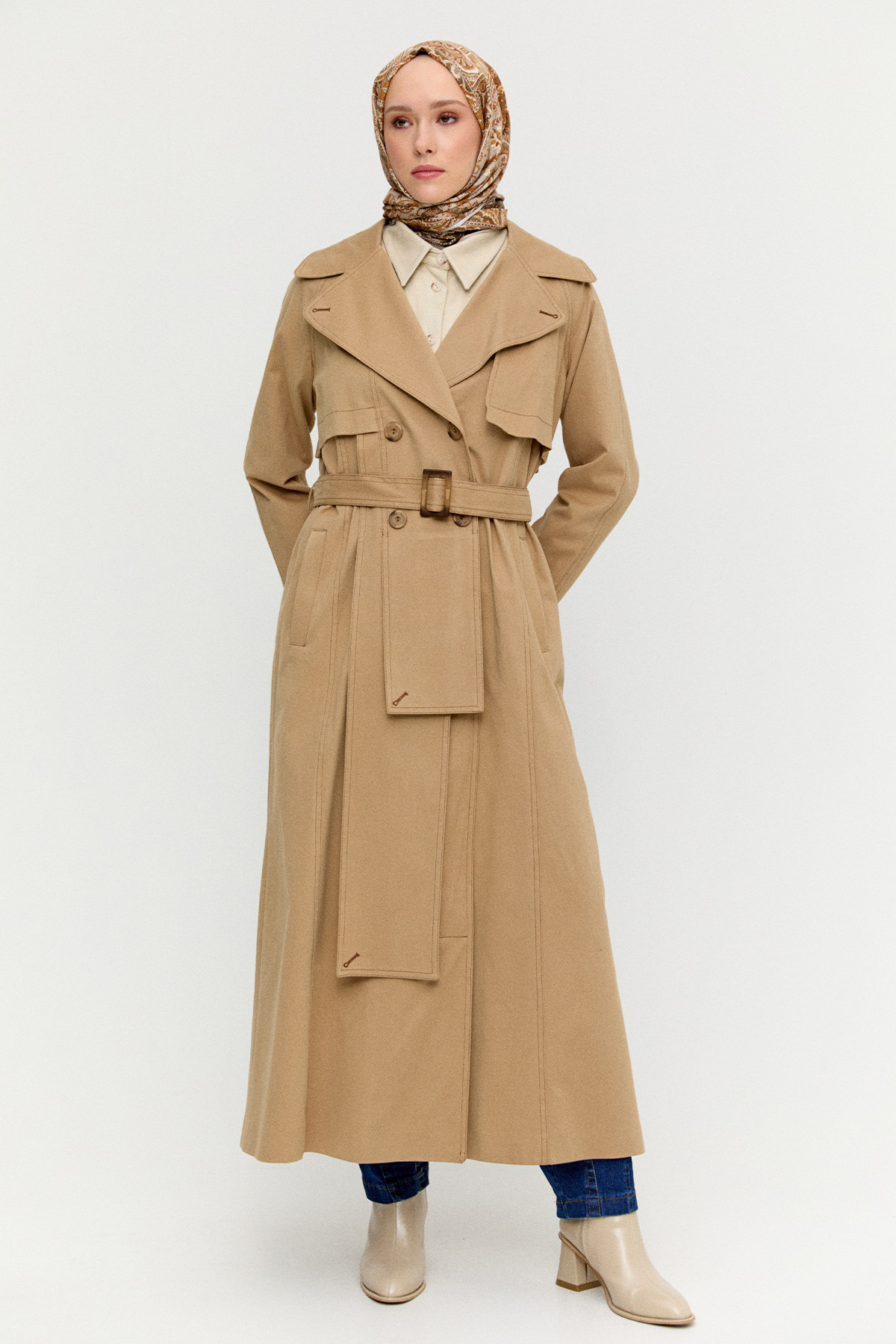 Katmanlı Pamuk Pardesü, Tesettür Giyim