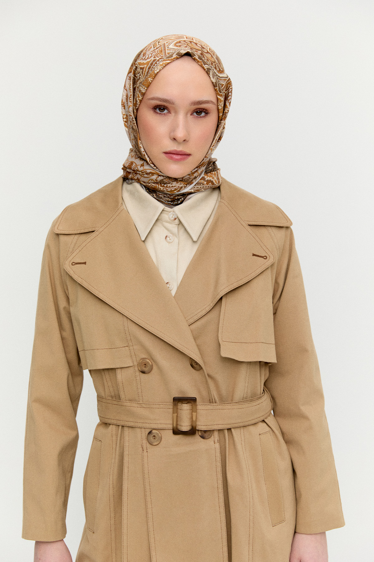 Katmanlı Pamuk Pardesü, Tesettür Giyim