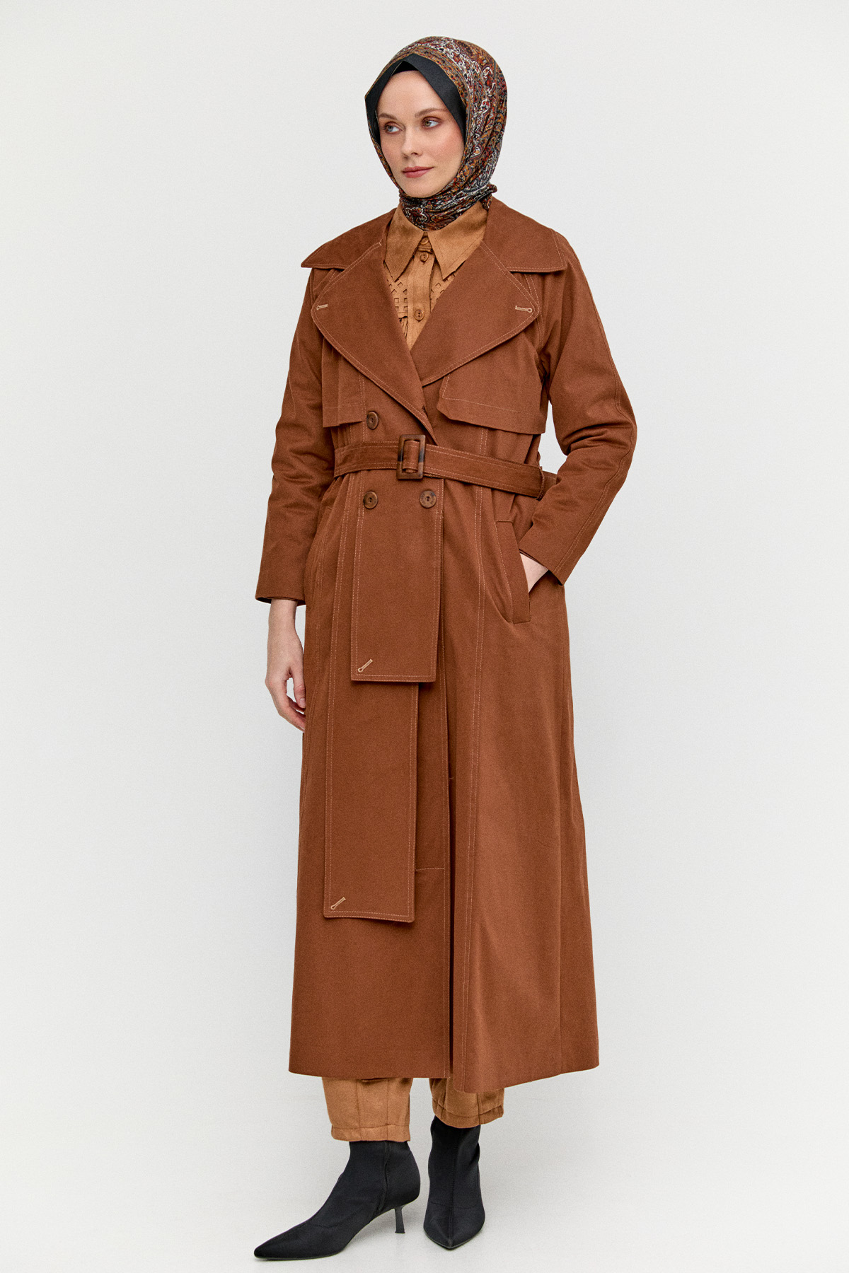 Katmanlı Pamuk Pardesü, Tesettür Giyim