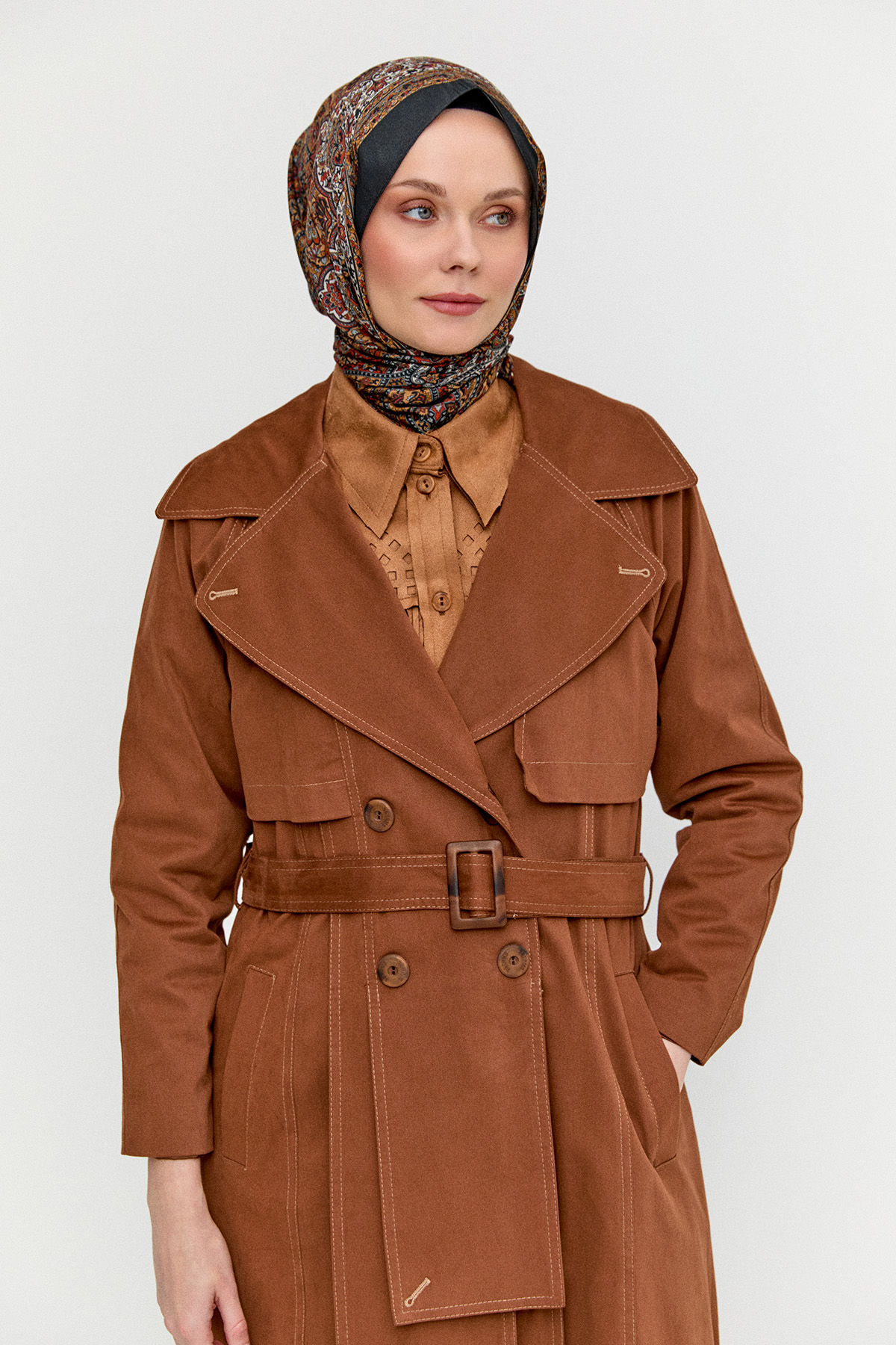 Katmanlı Pamuk Pardesü, Tesettür Giyim