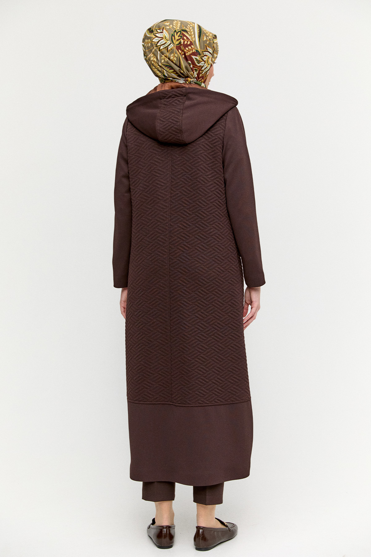 Stoperli Kapüşonlu Fermuarlı Kap, Tesettür Giyim