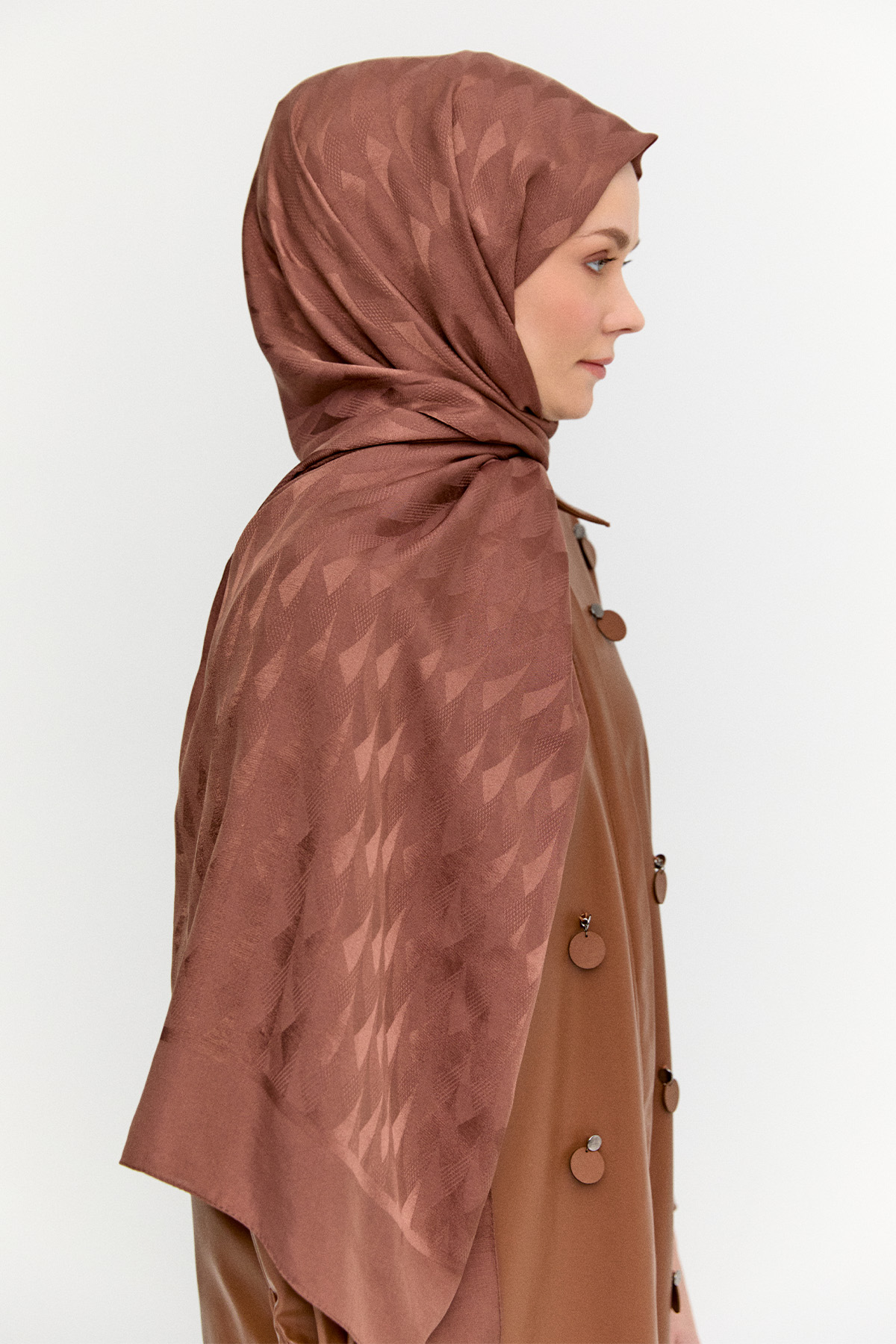 Geometrik Desenli Jakarlı Viskon Şal, Tesettür Giyim