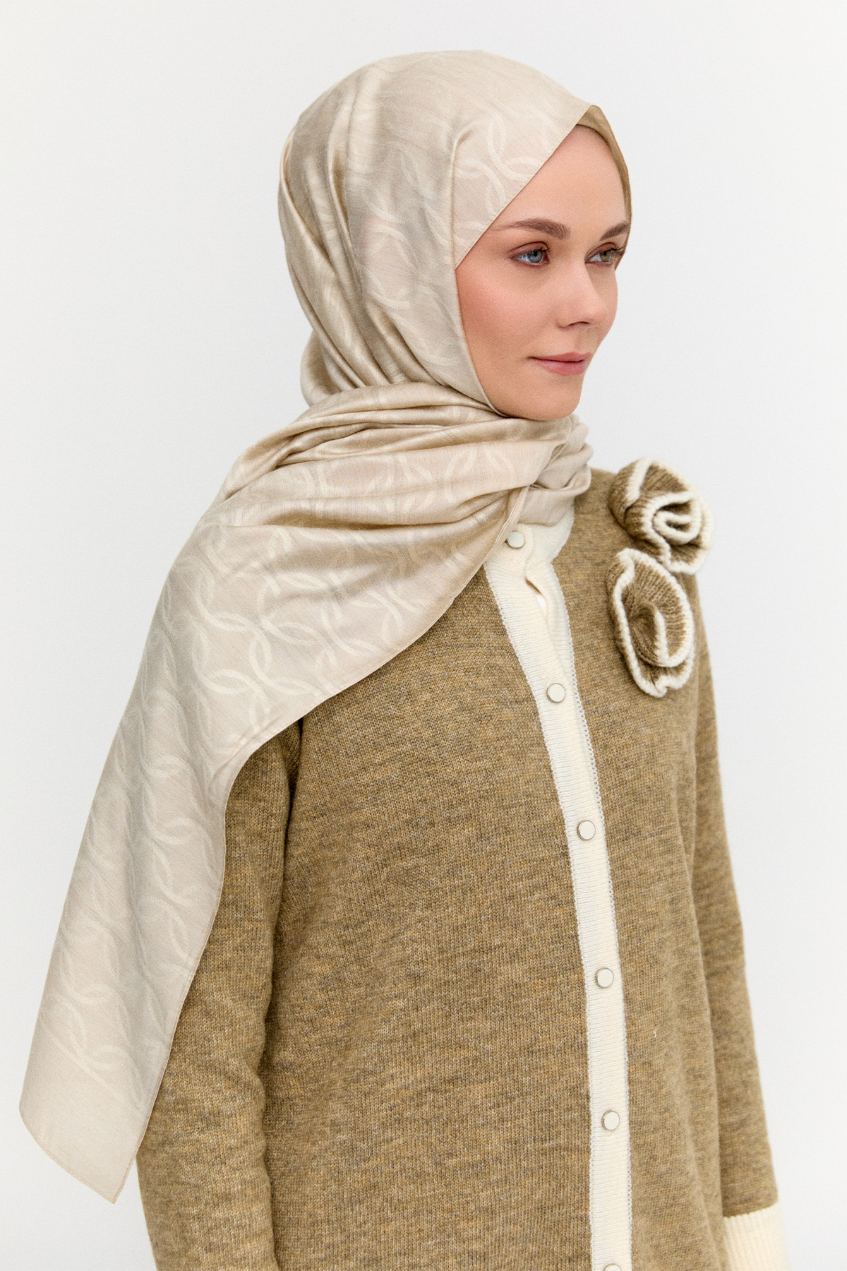 Oval Desenli Yün Modal Şal, Tesettür Giyim