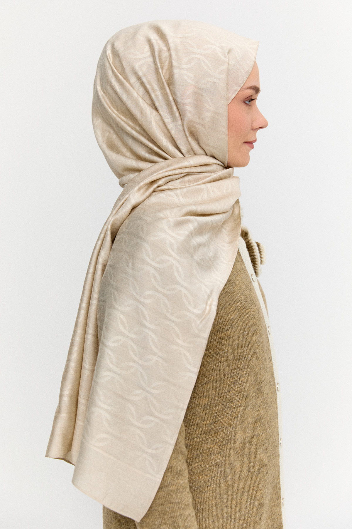 Oval Desenli Yün Modal Şal, Tesettür Giyim