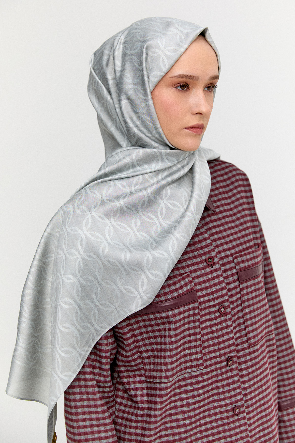 Oval Desenli Yün Modal Şal, Tesettür Giyim