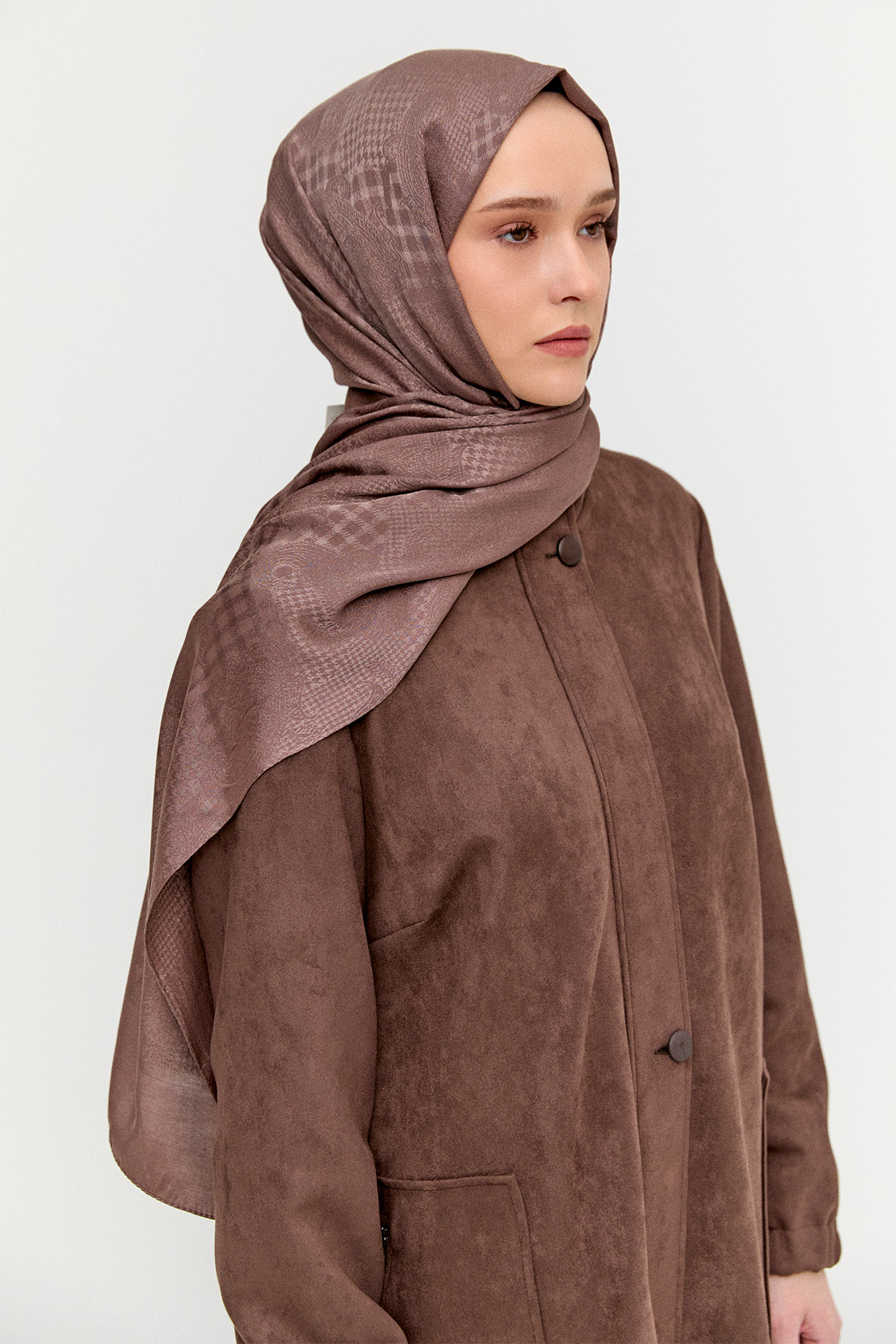 Kazayağı Desenli Jakarlı Viskon Şal, Tesettür Giyim