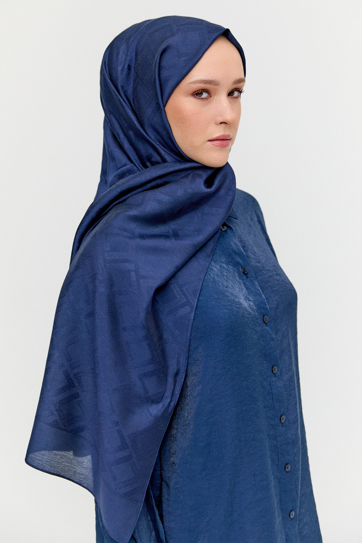 Geometrik Desenli Modal Yün Şal, Tesettür Giyim