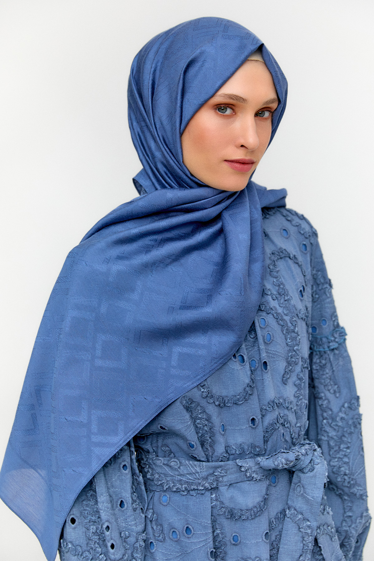 Geometrik Desenli Modal Yün Şal, Tesettür Giyim