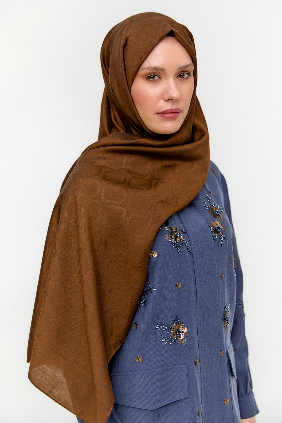 Petek Desenli Yün Modal Şal, Tesettür Giyim