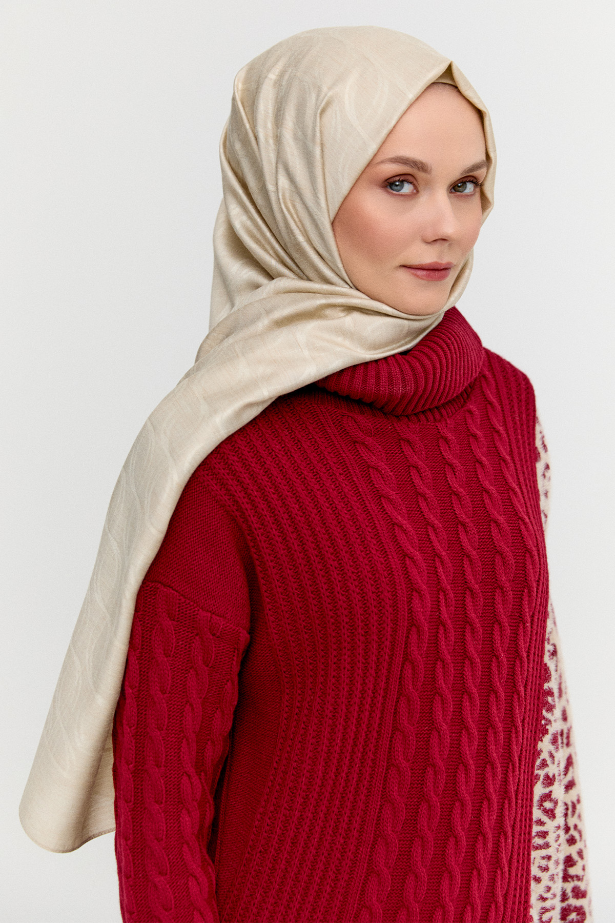Sarmal Desenli Modal Yün Şal, Tesettür Giyim