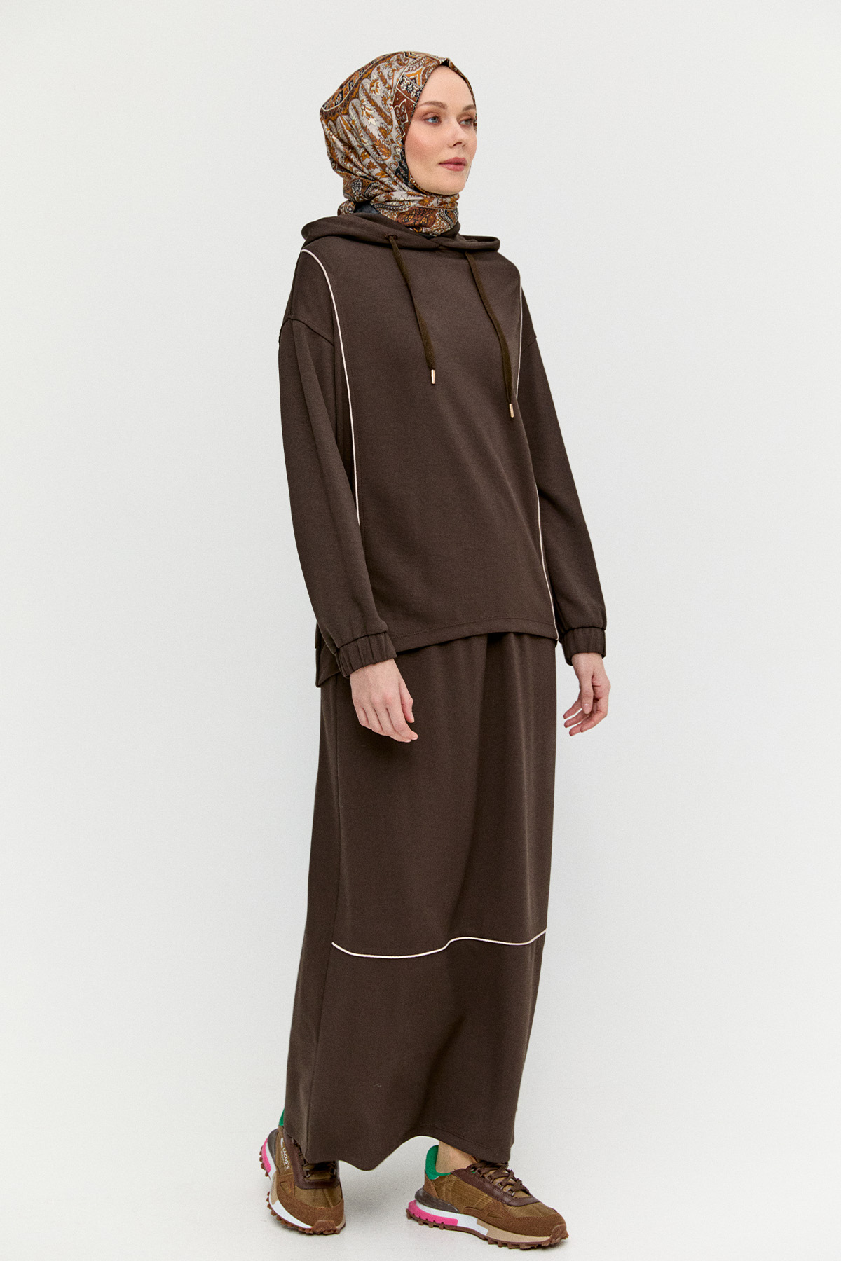 Şeritli Modal İkili Takım, Tesettür Giyim