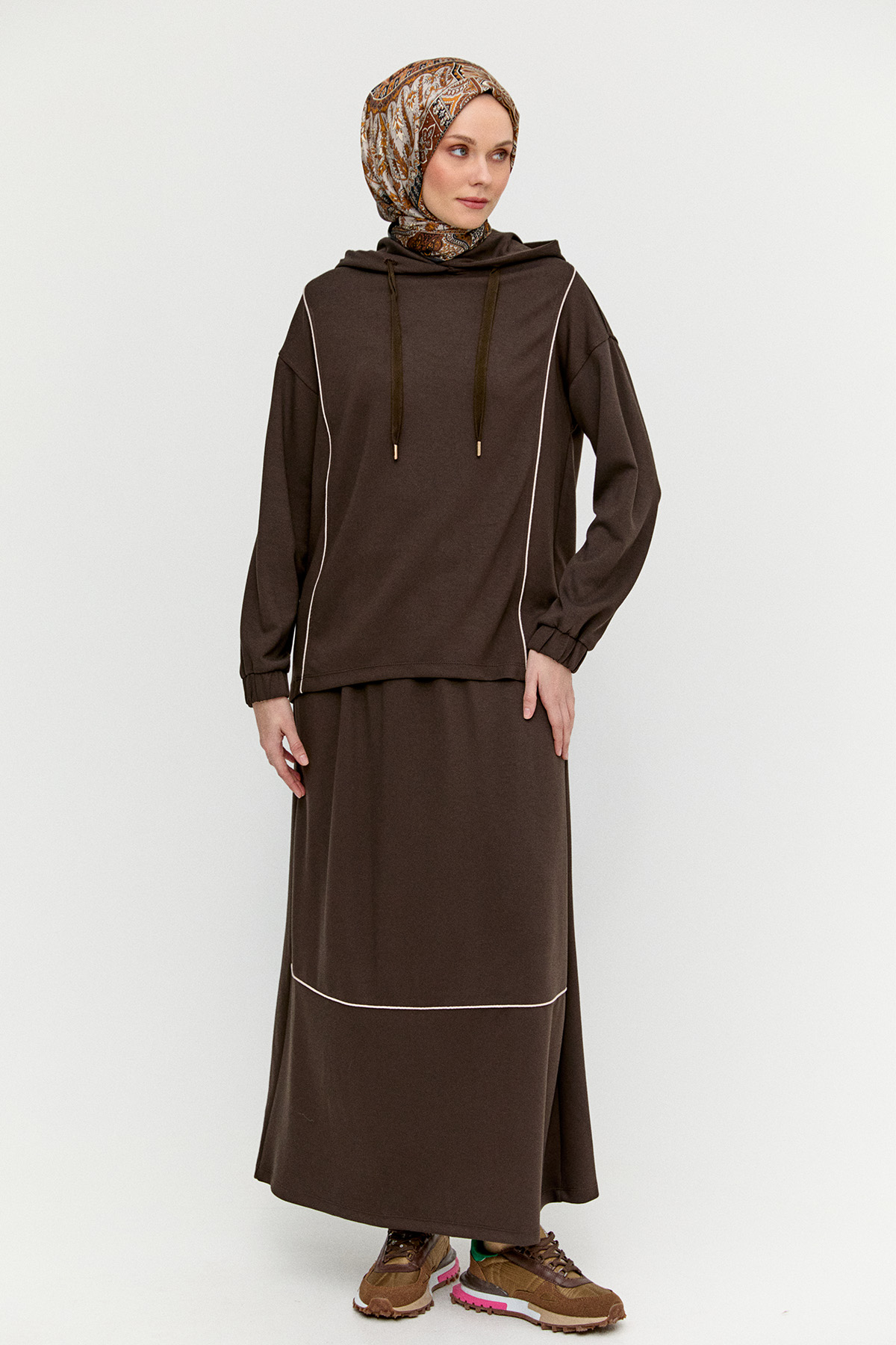 Şeritli Modal İkili Takım, Tesettür Giyim