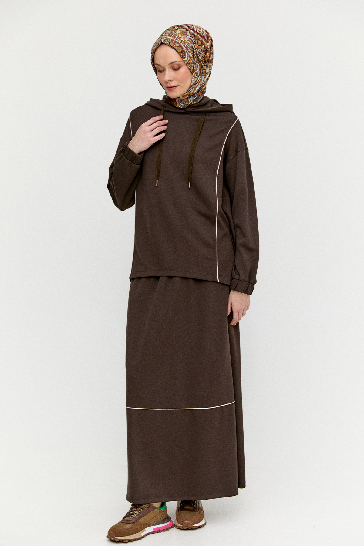 Şeritli Modal İkili Takım, Tesettür Giyim