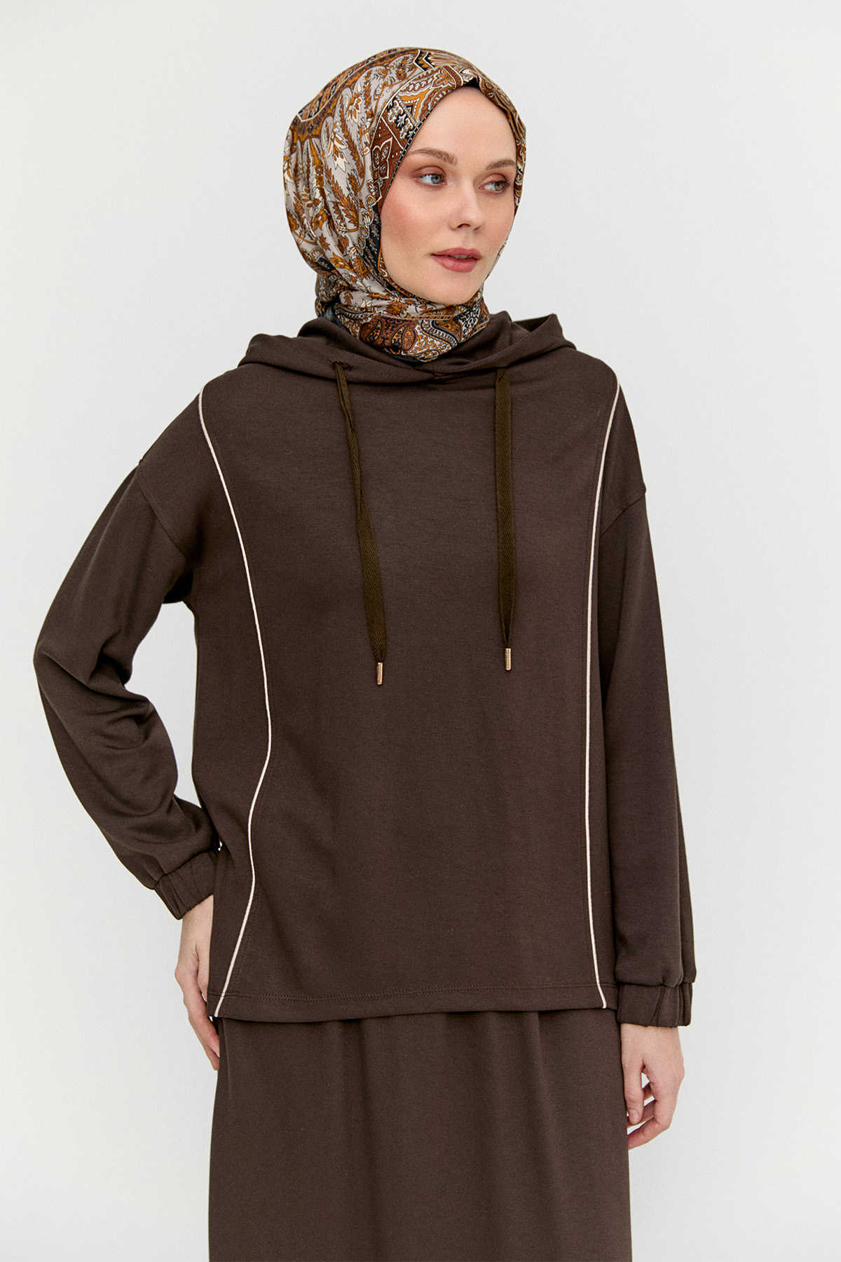 Şeritli Modal İkili Takım, Tesettür Giyim