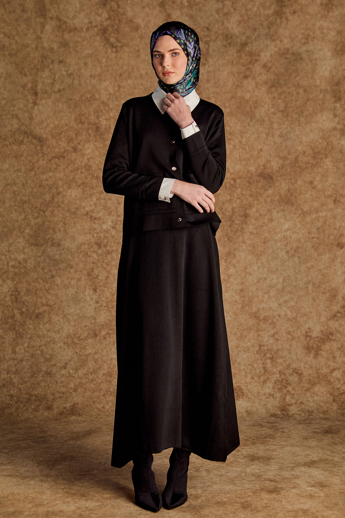 Triko Etek Ceket İkili Takım