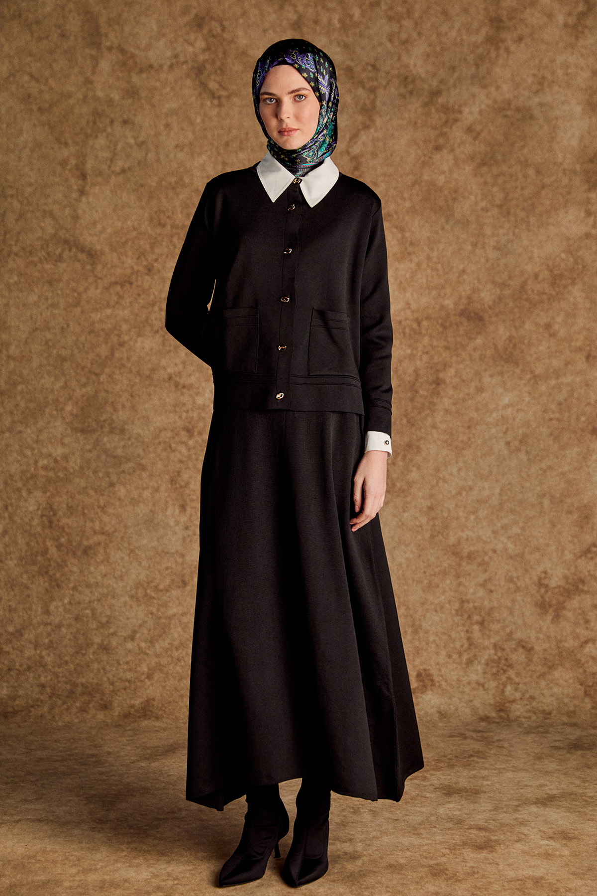 Triko Etek Ceket İkili Takım