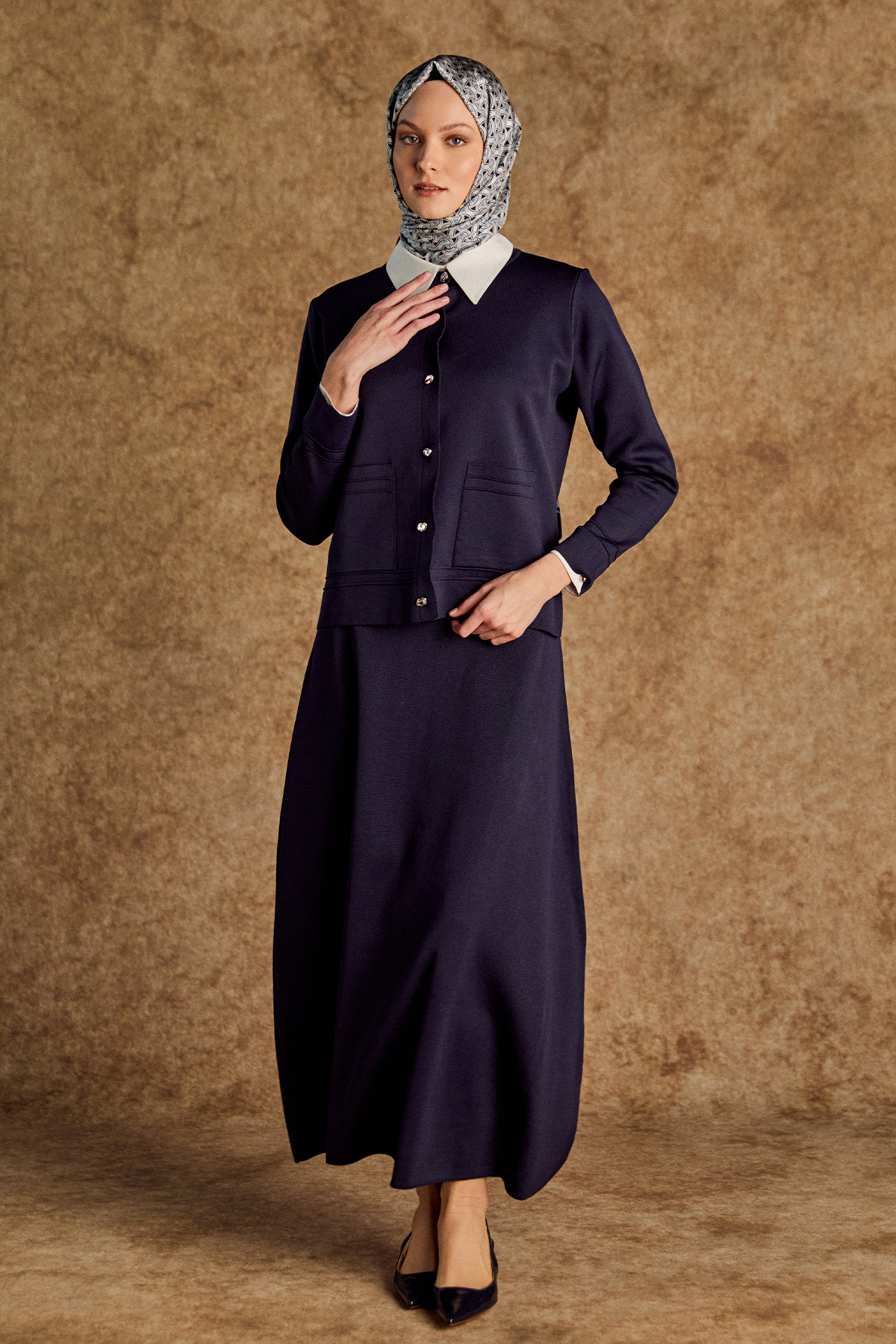 Triko Etek Ceket İkili Takım