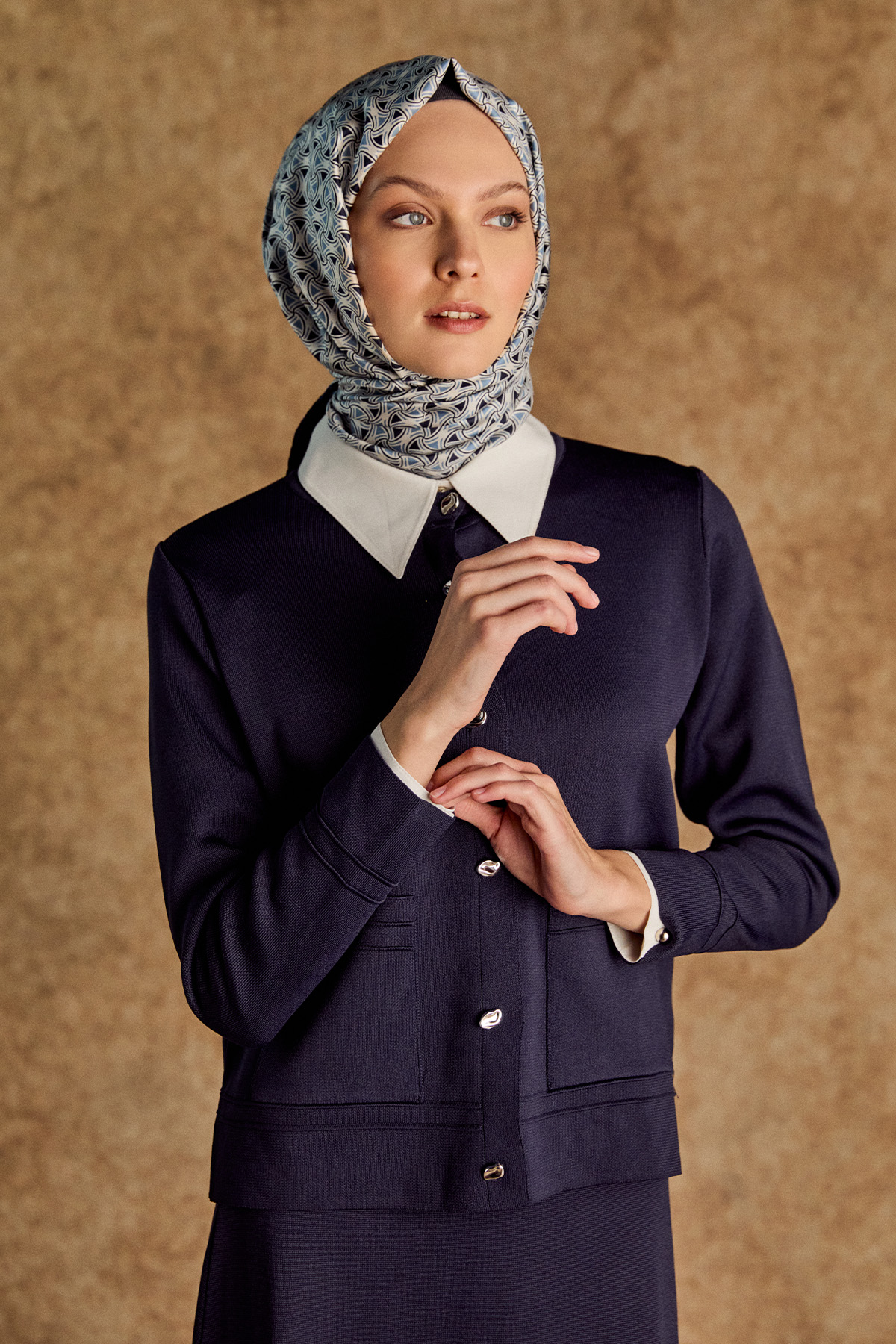 Triko Etek Ceket İkili Takım