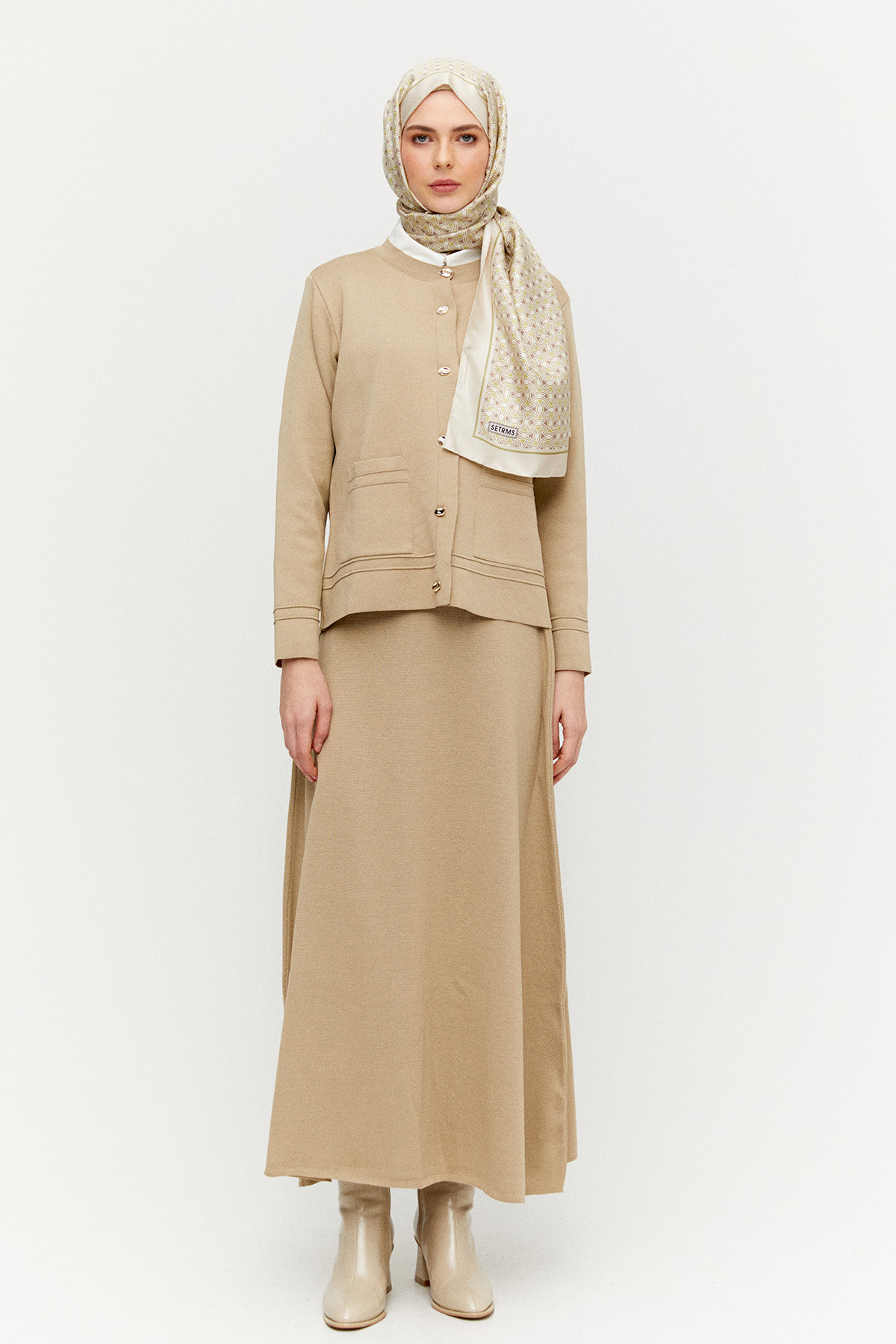 Triko Etek Ceket İkili Takım