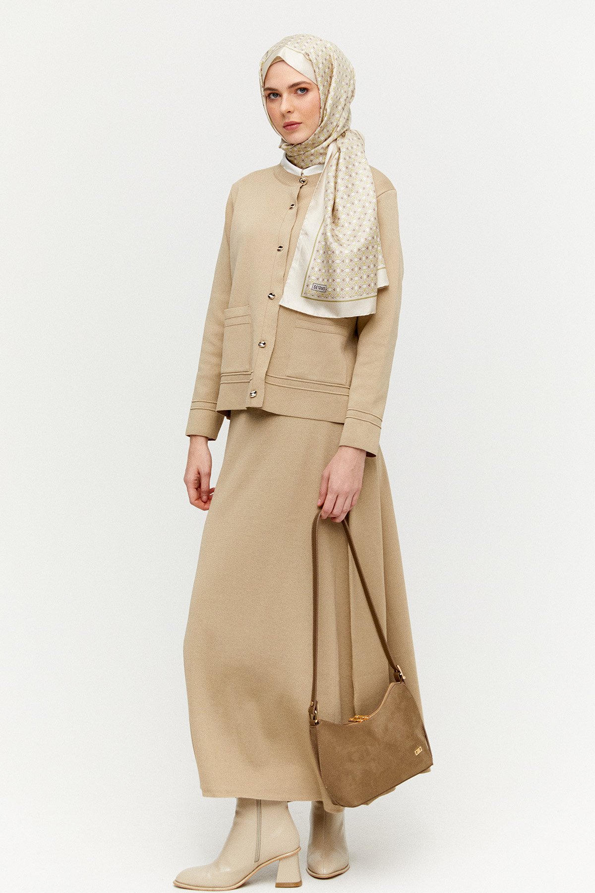 Triko Etek Ceket İkili Takım