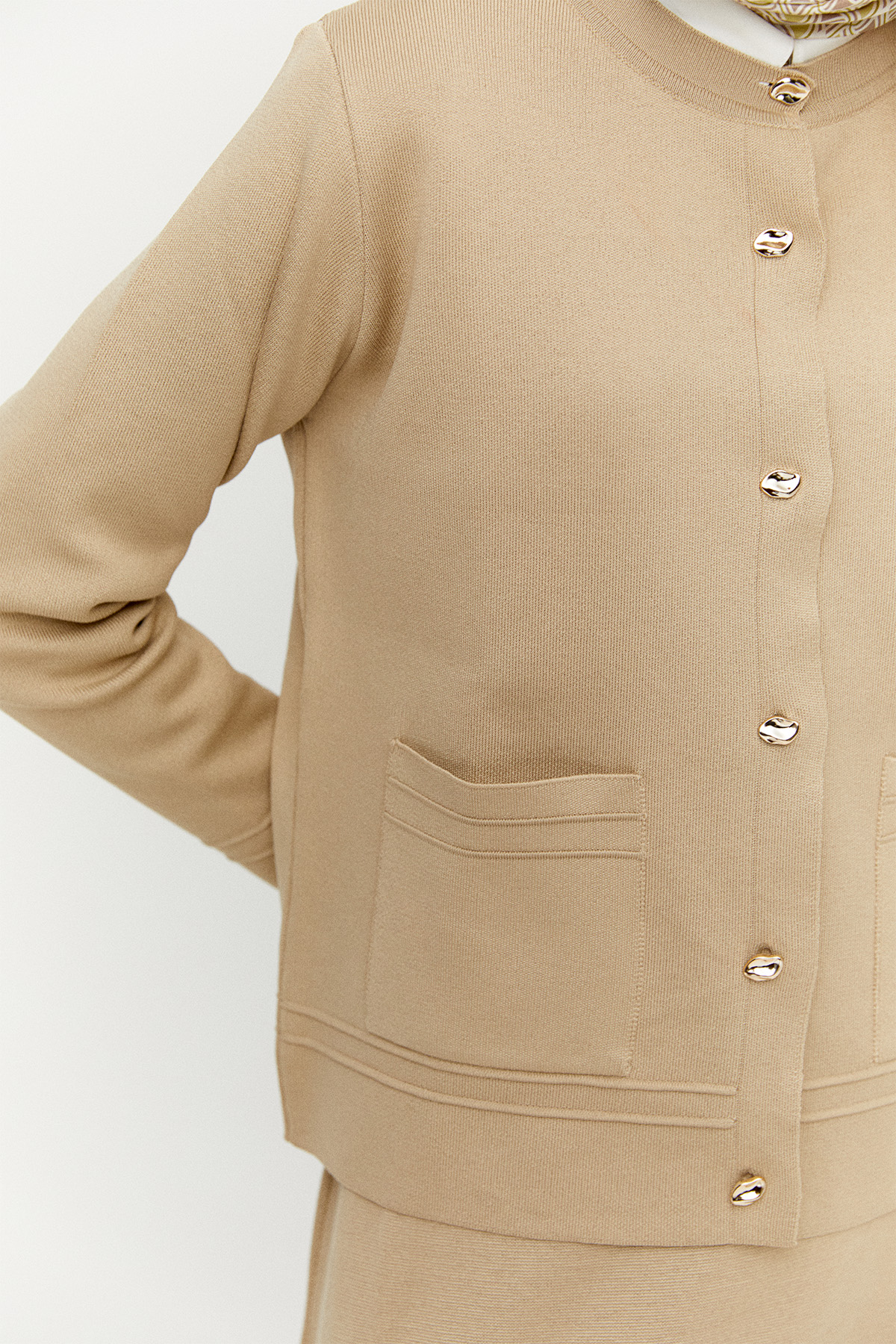 Triko Etek Ceket İkili Takım