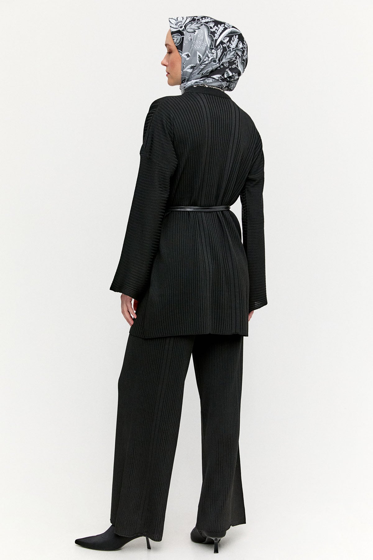 Çizgi Dokulu Triko İkili Takım, Tesettür Giyim