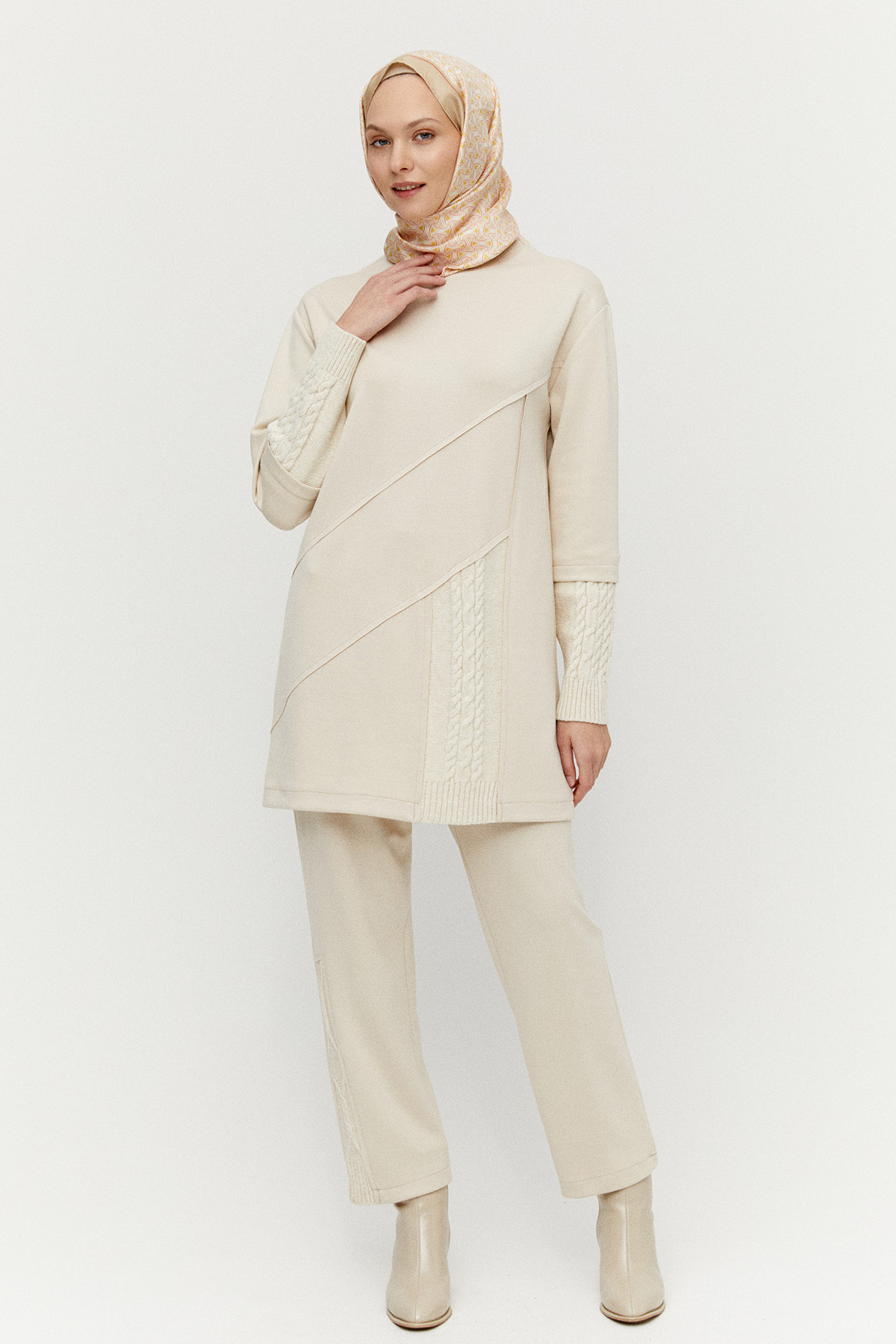 Örme Kumaş Detaylı İkili Takım