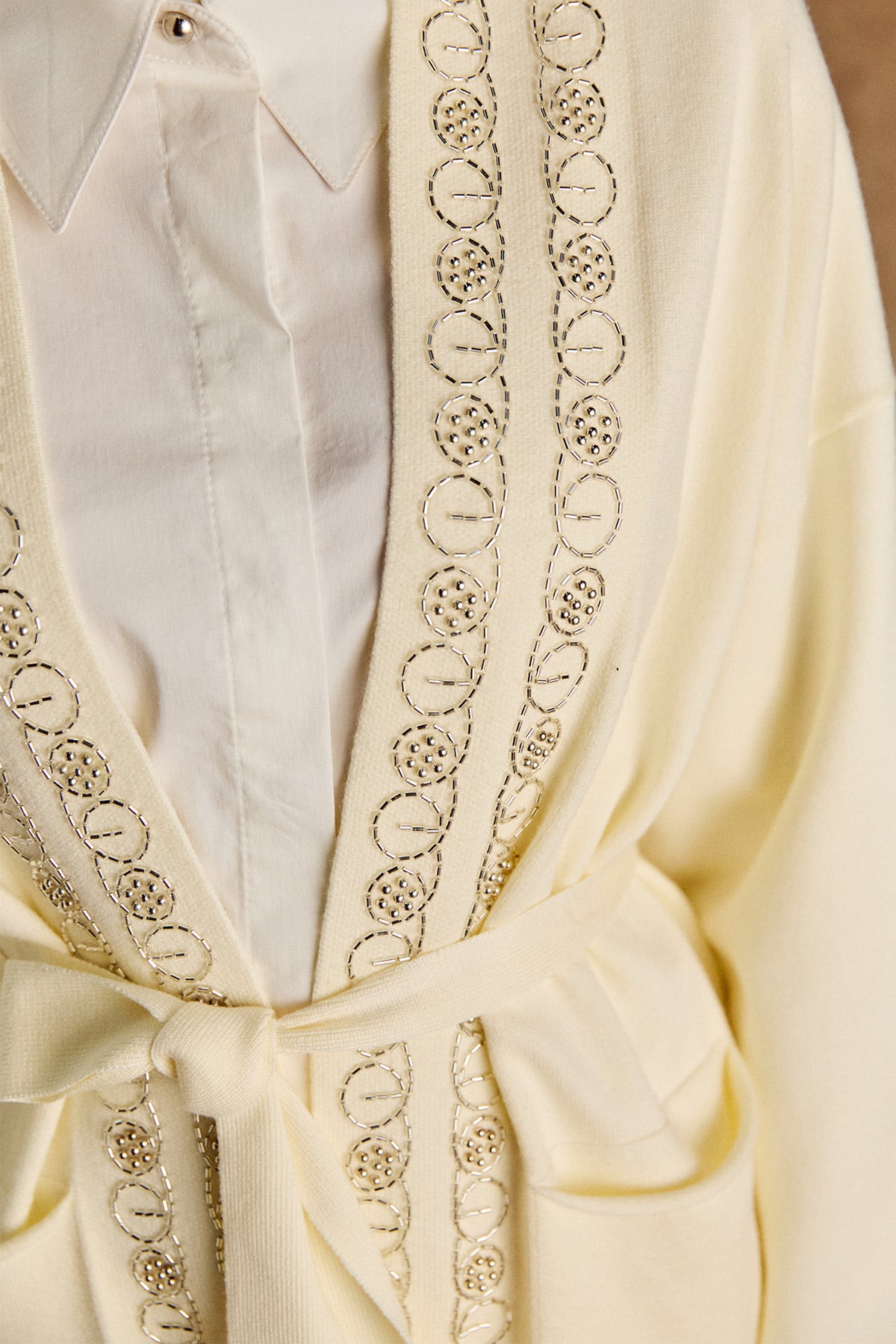 Boncuk Detaylı Triko Twinset