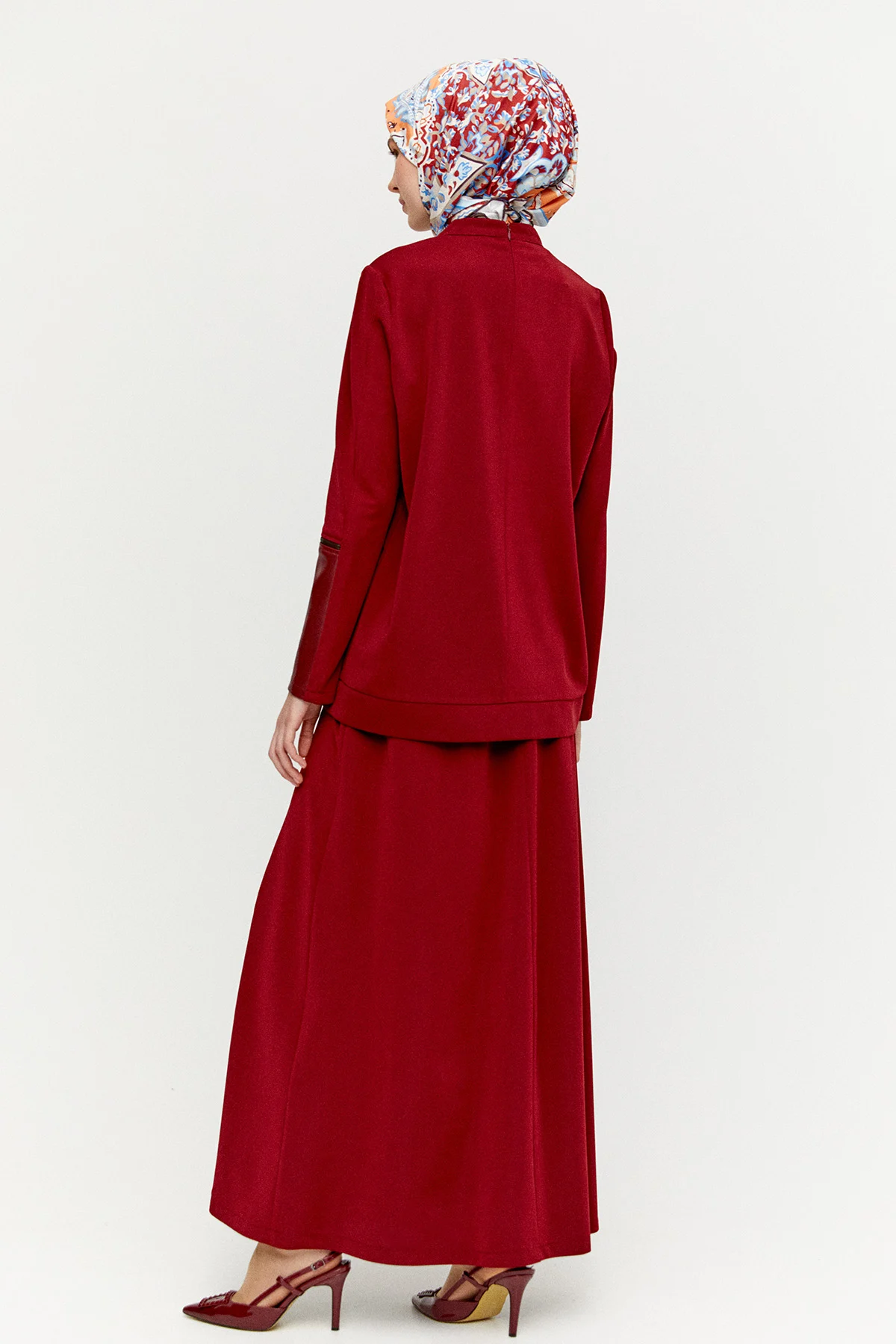 Suni Deri Detaylı İkili Takım, Tesettür Giyim