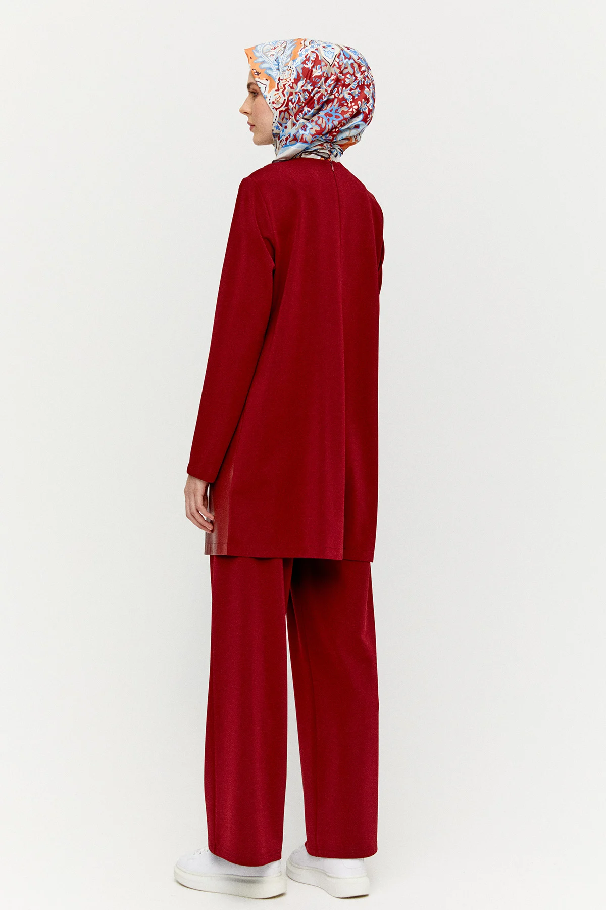 Deri Kombinli Şeritli İkili Takım, Tesettür Giyim