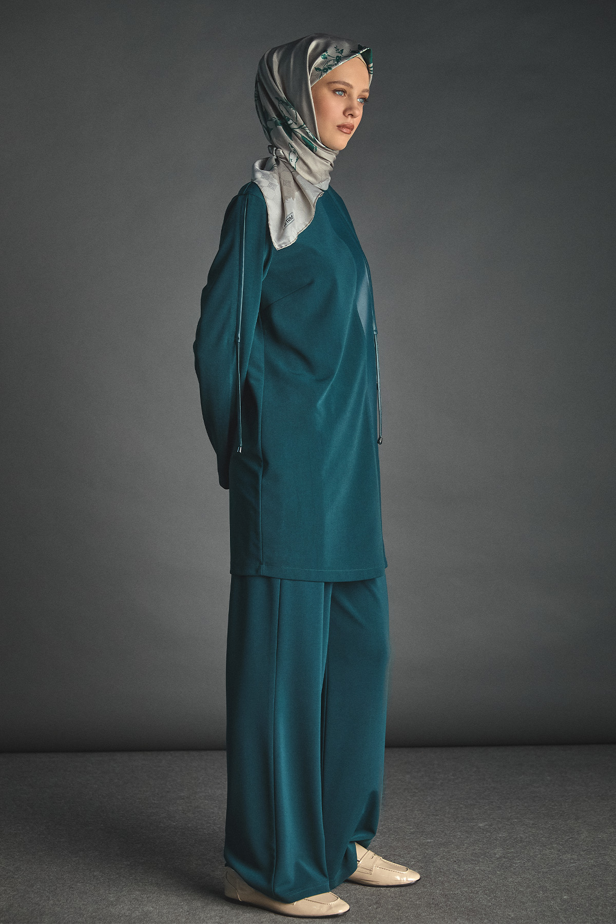 Deri Kombinli Şeritli İkili Takım