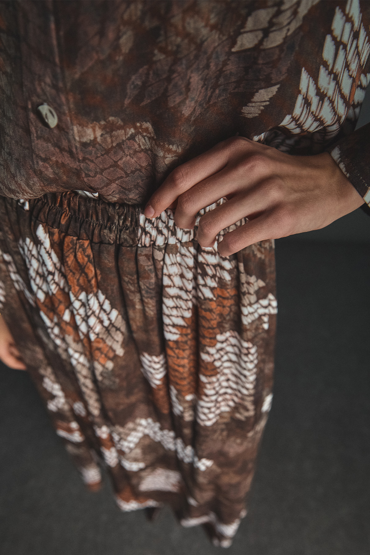 Desenli Etek Gömlek İkili Takım