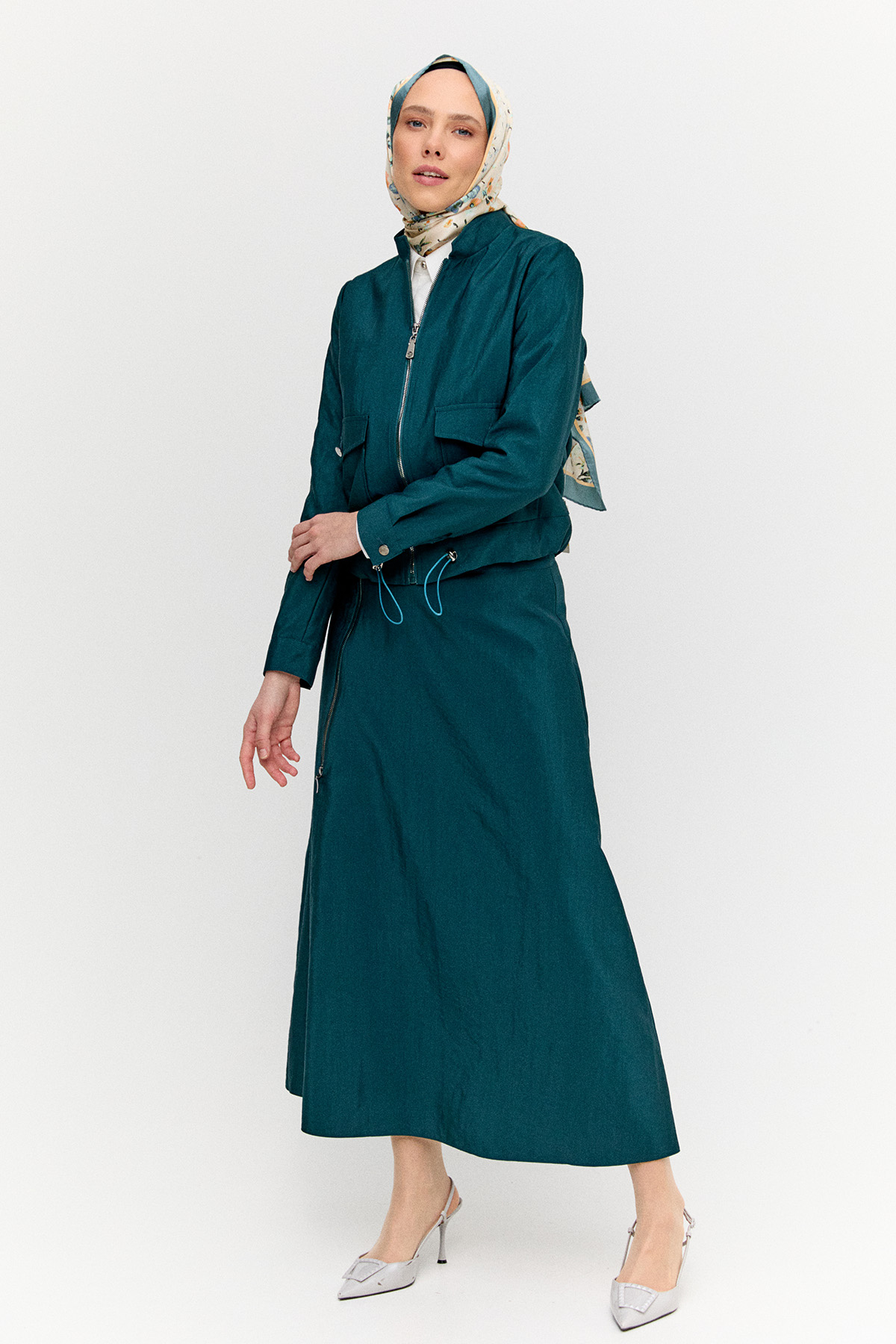 Fermuar Detaylı İkili Takım, Tesettür Giyim