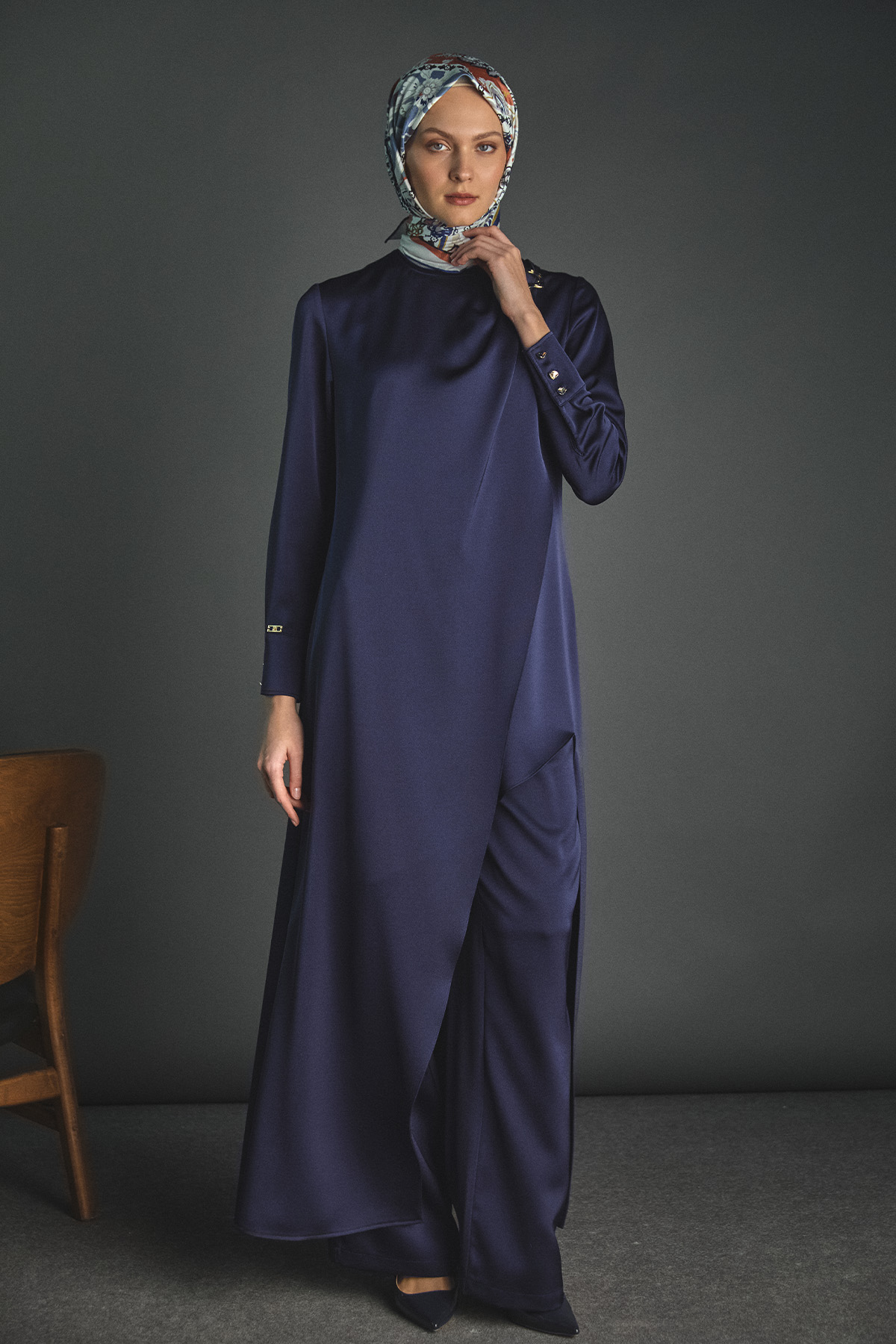 Asimetrik İkili Saten Takım