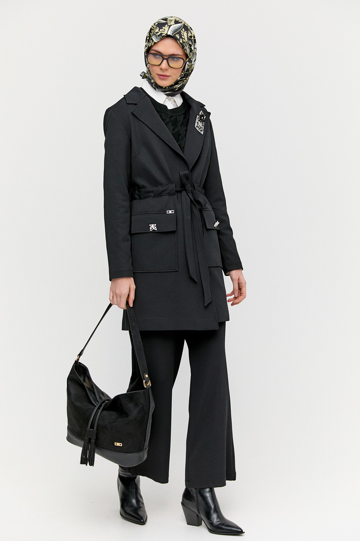 Köprü Kuşaklı Kargo Cepli İkili Takım, Tesettür Giyim