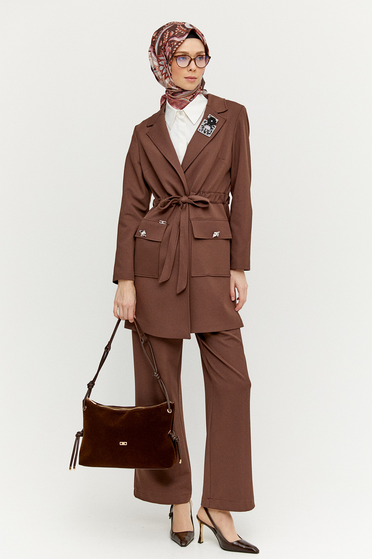 Köprü Kuşaklı Kargo Cepli İkili Takım, Tesettür Giyim