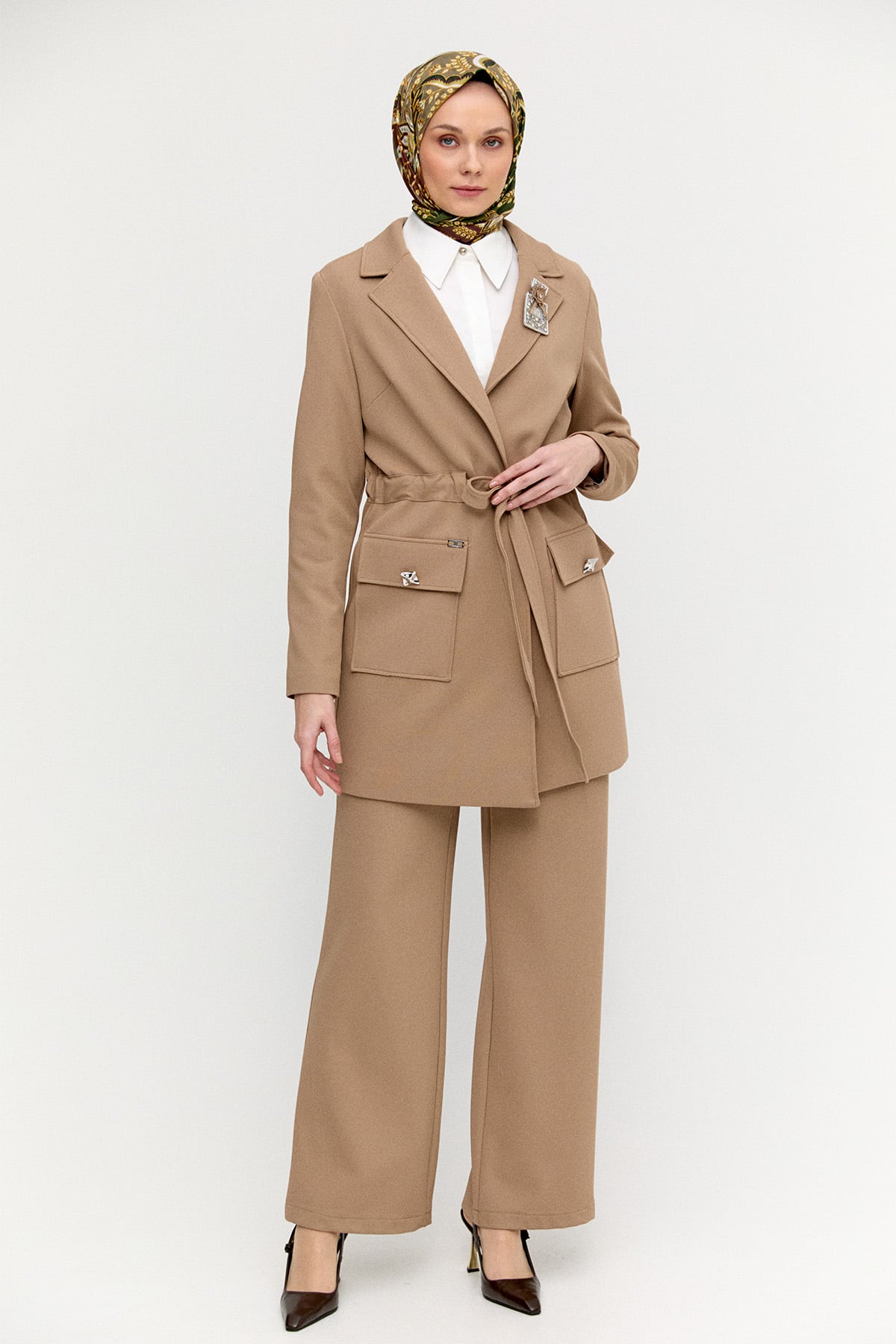 Köprü Kuşaklı Kargo Cepli İkili Takım, Tesettür Giyim