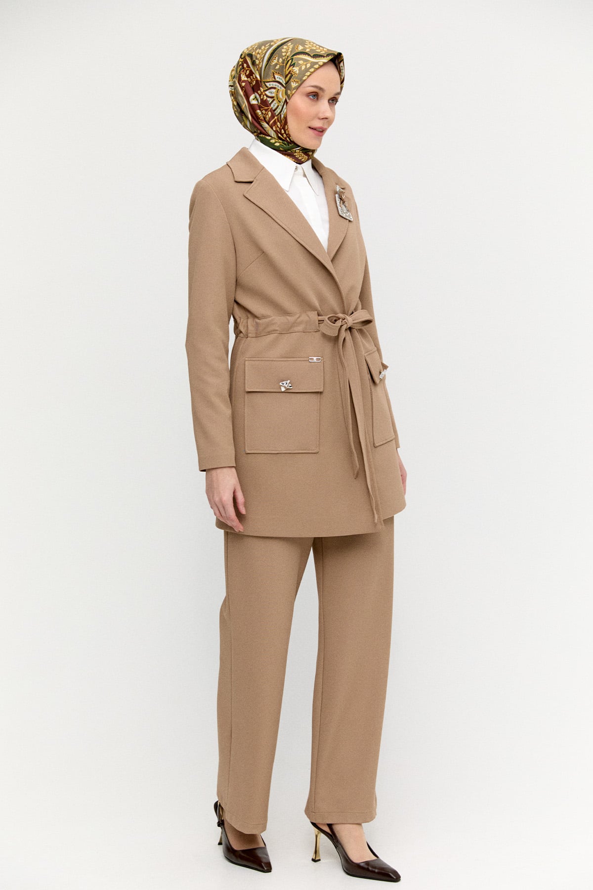 Köprü Kuşaklı Kargo Cepli İkili Takım, Tesettür Giyim