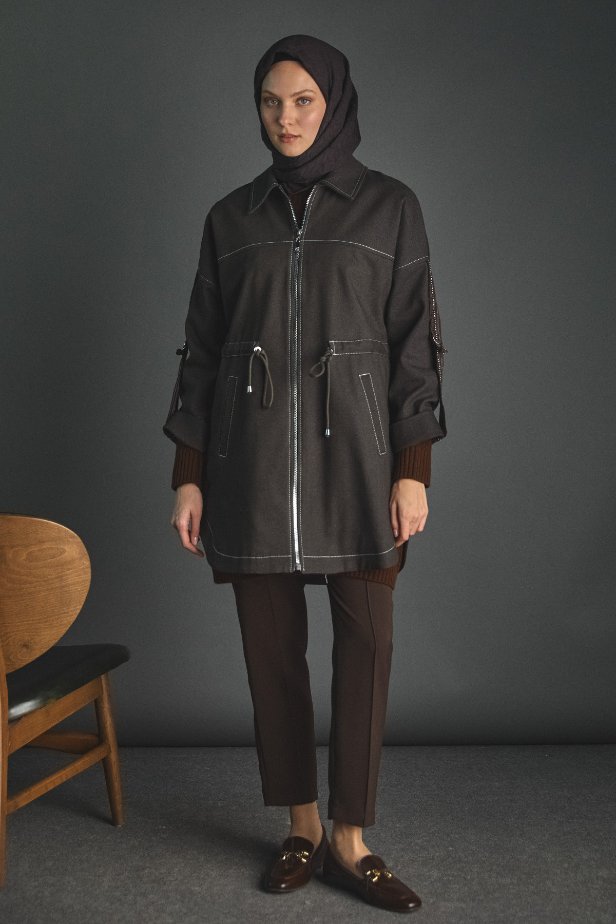 Spor Dikişli Gabardin Kap