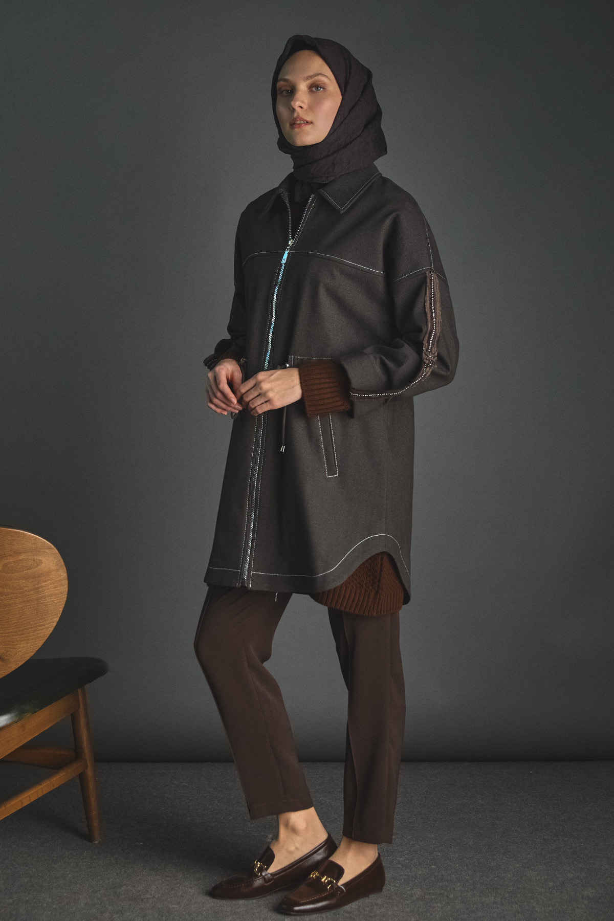 Spor Dikişli Gabardin Kap