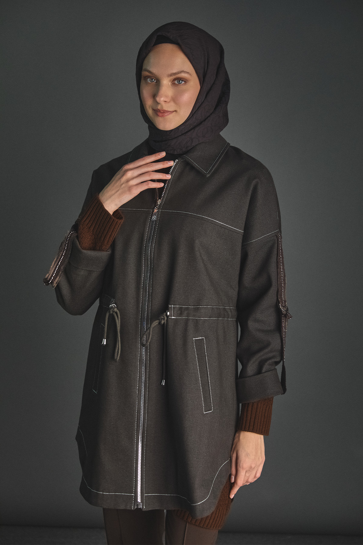 Spor Dikişli Gabardin Kap