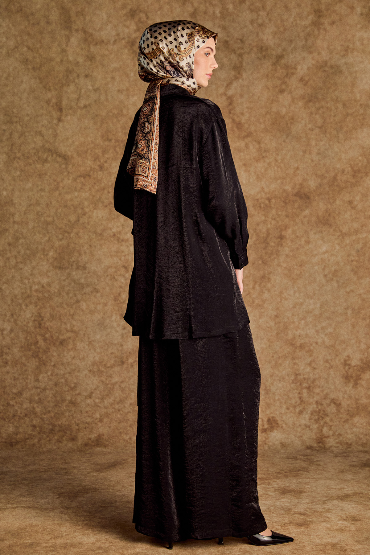 Düğmeli Jakarlı İkili Takım