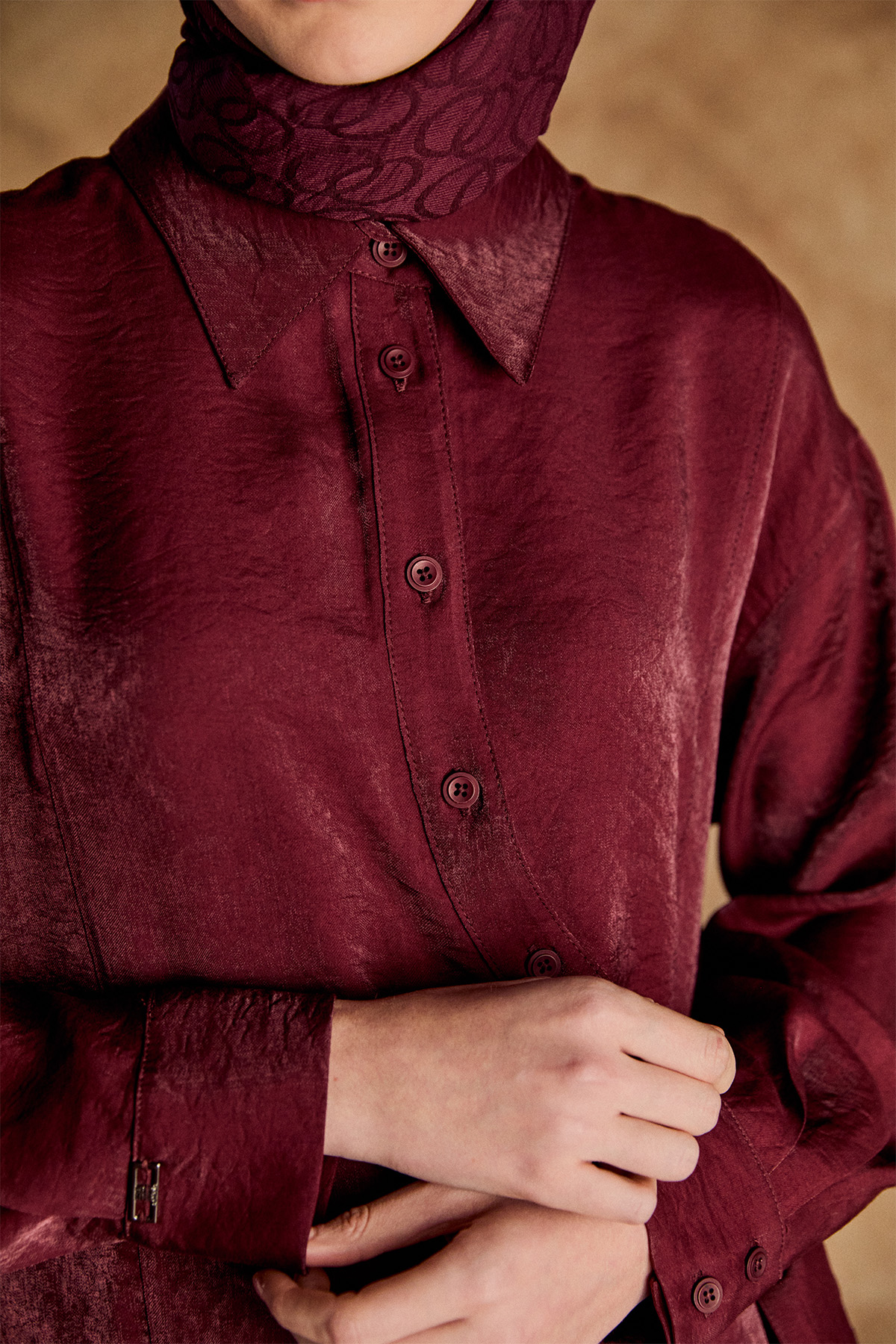 Düğmeli Jakarlı İkili Takım