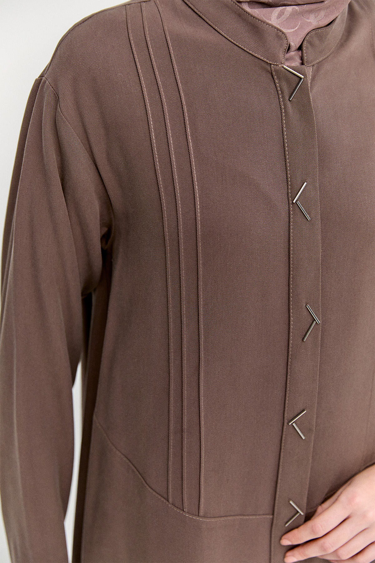 Boncuk Detaylı Nervürlü Tunik, Tesettür Giyim