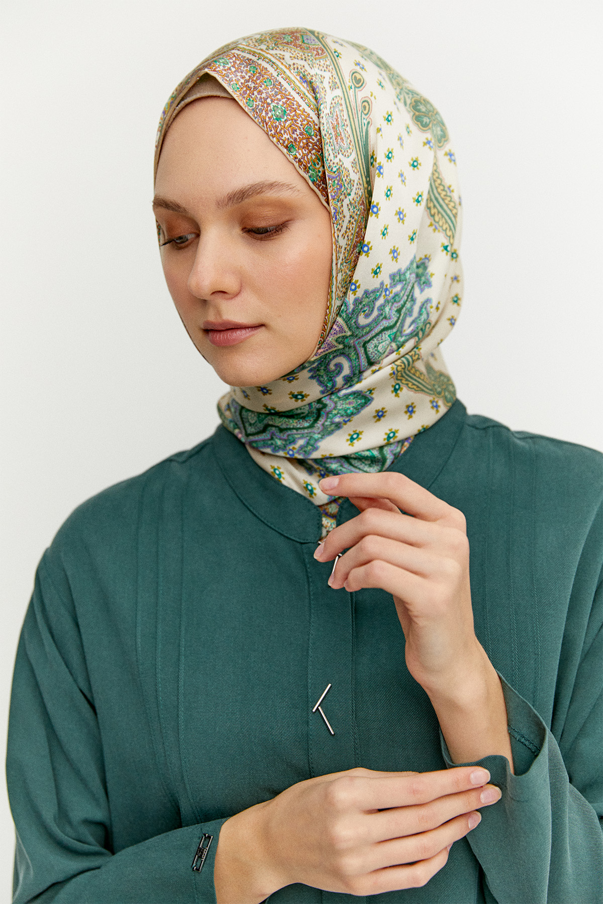 Boncuk Detaylı Nervürlü Tunik, Tesettür Giyim