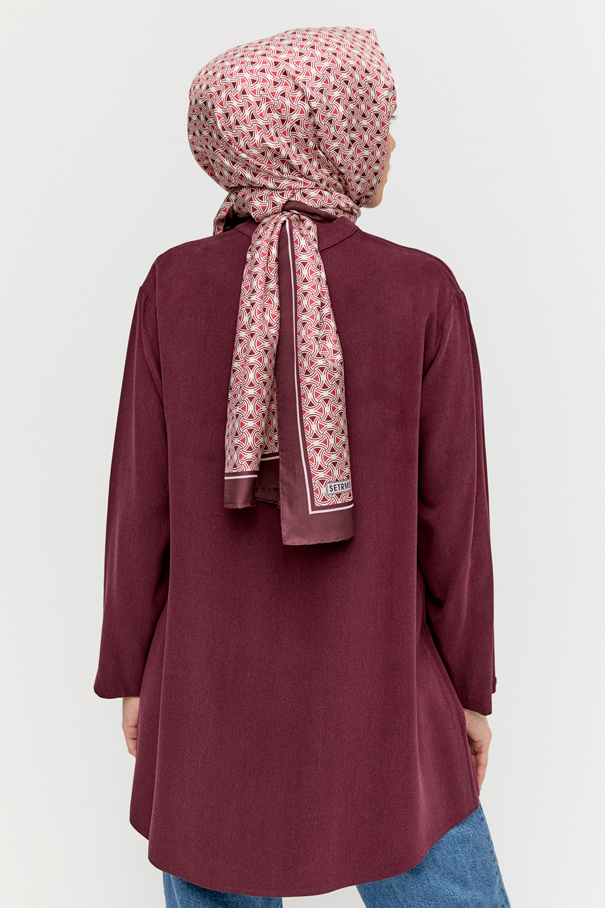 Boncuk Detaylı Nervürlü Tunik, Tesettür Giyim