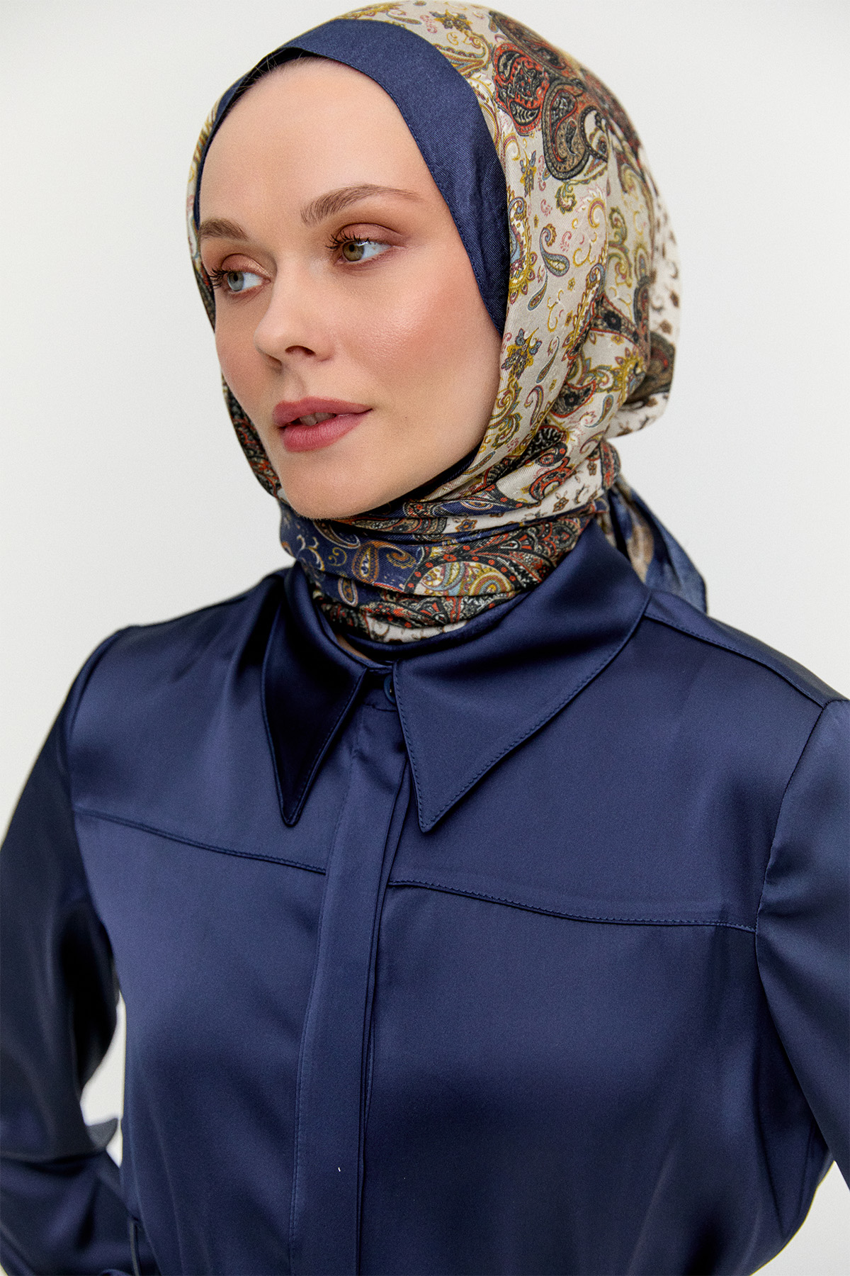 Kuşaklı Saten İkili Takım, Tesettür Giyim