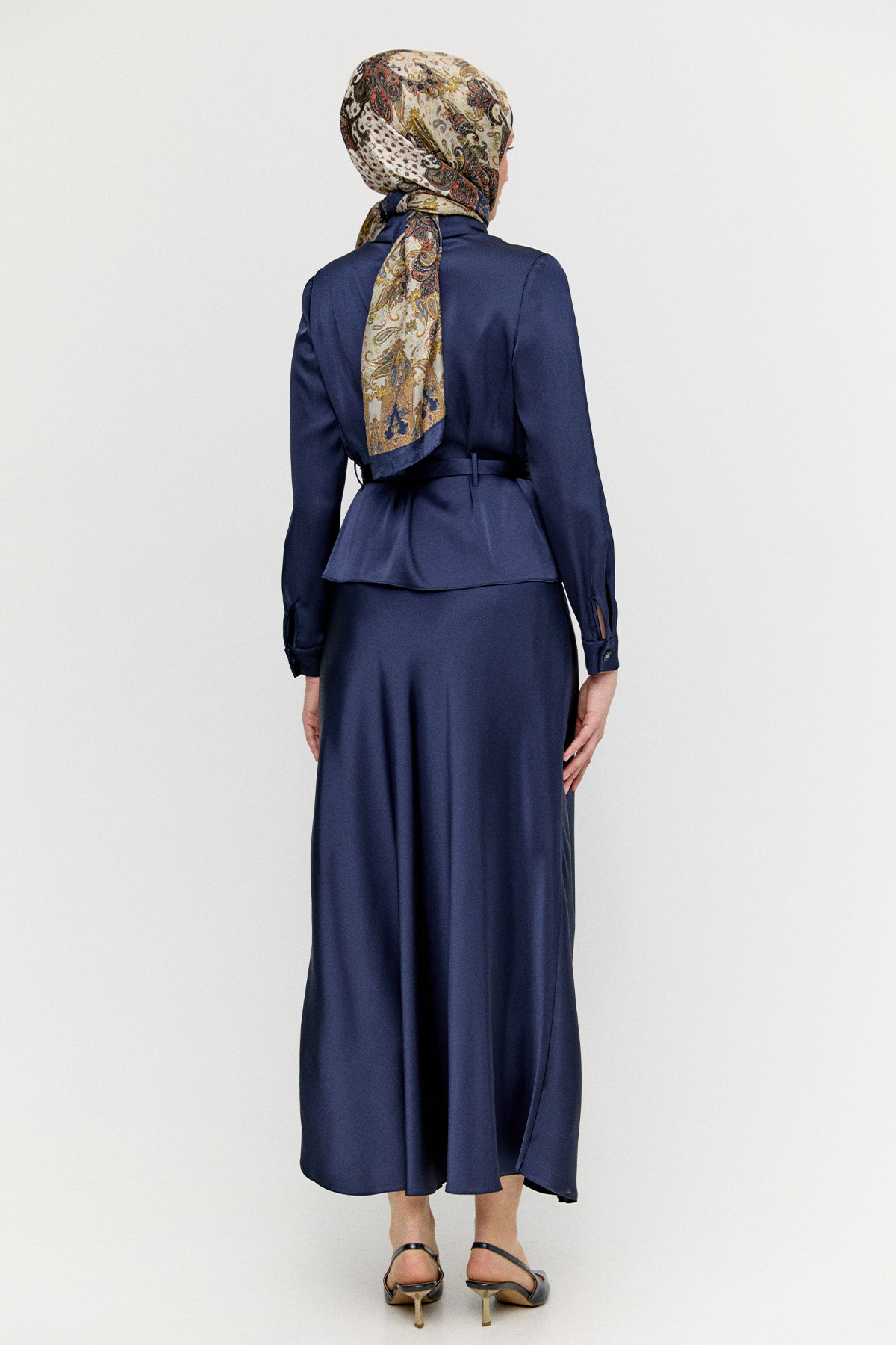 Kuşaklı Saten İkili Takım, Tesettür Giyim