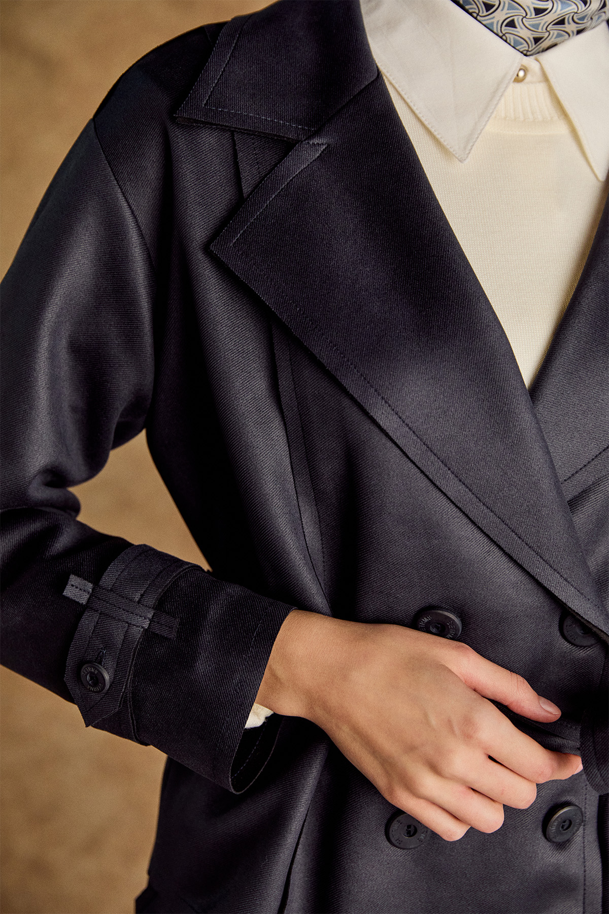 Süet Görünümlü Kruvaze İkili Takım